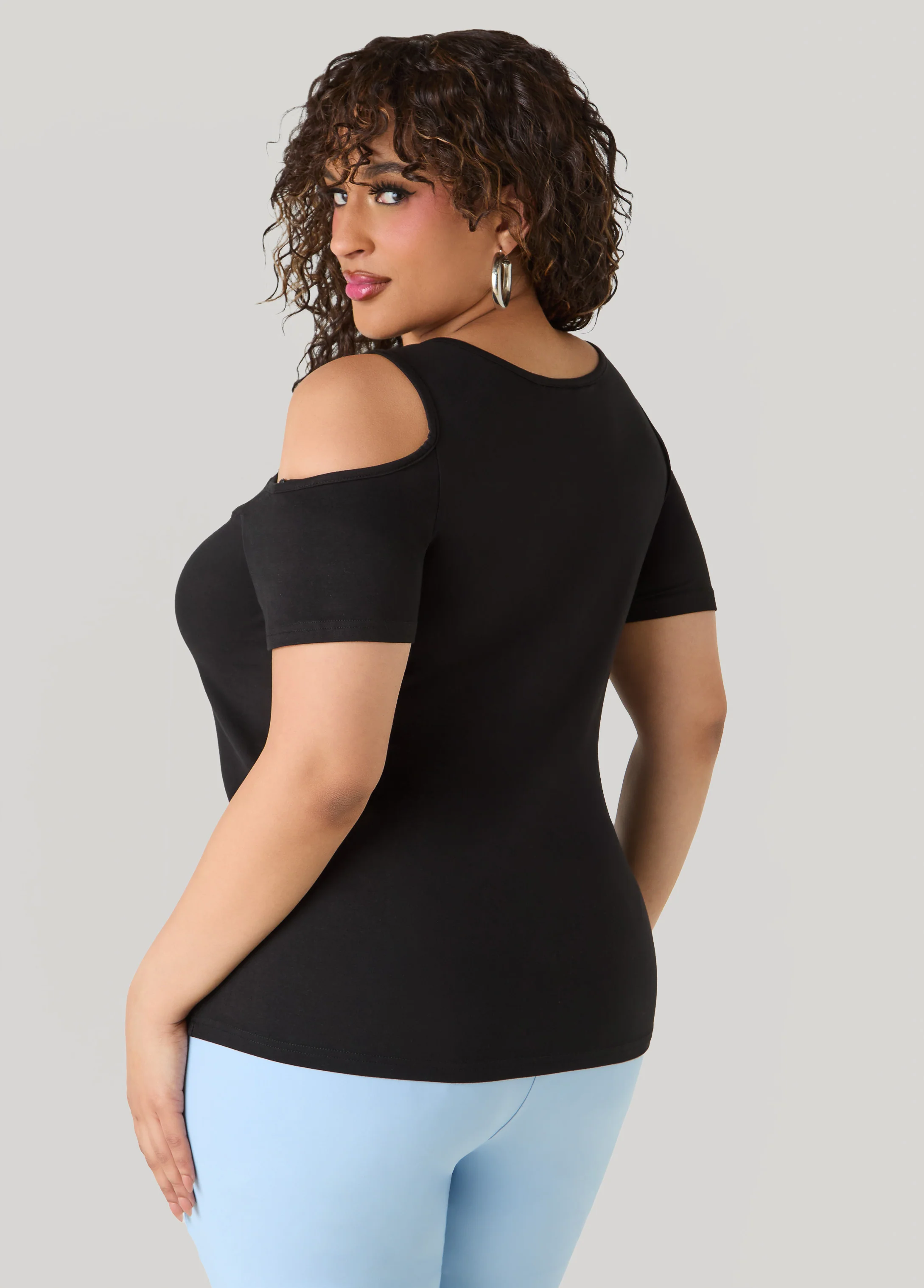 Grommet Cold Shoulder Top - Image 6