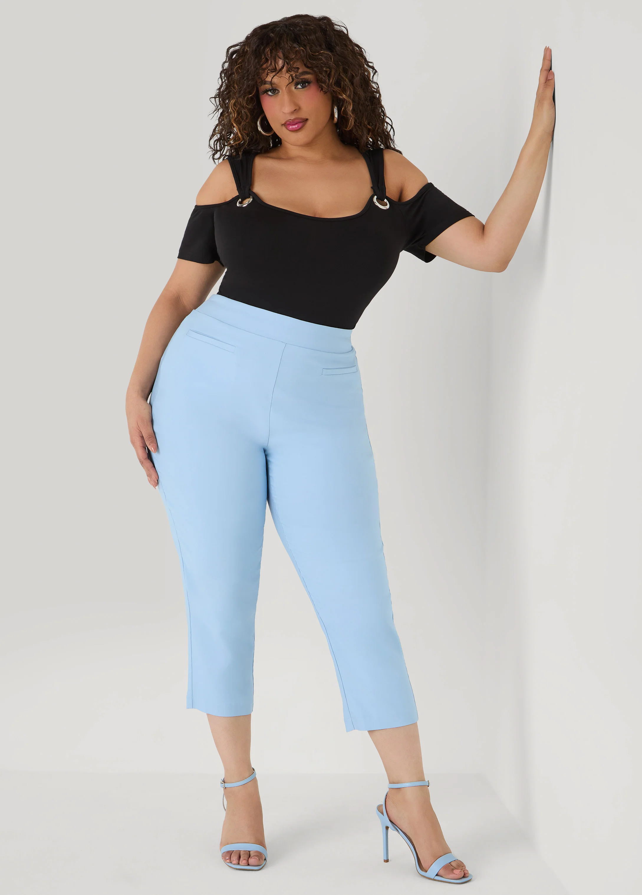 Grommet Cold Shoulder Top - Image 7