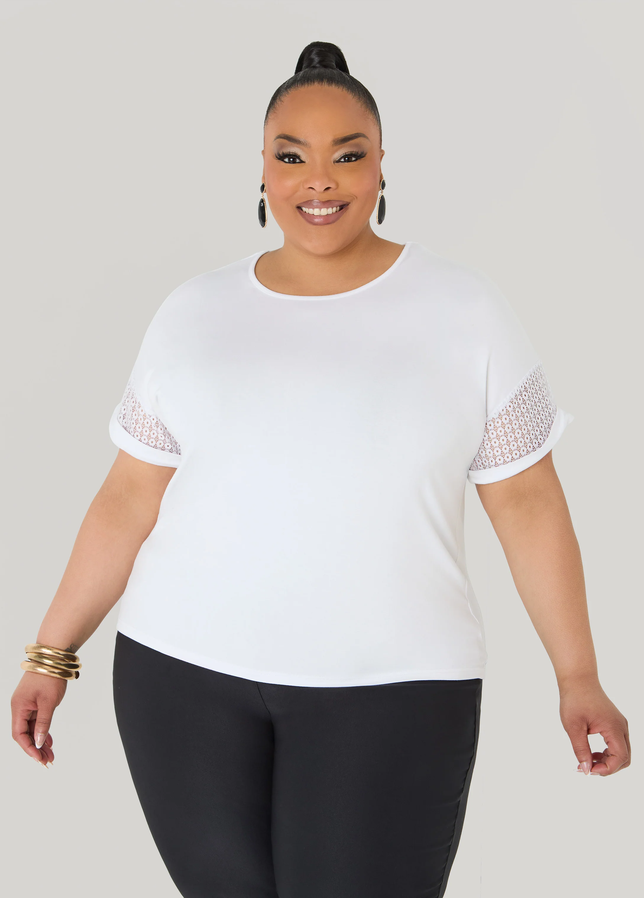 Crochet Paneled T Shirt - Image 5