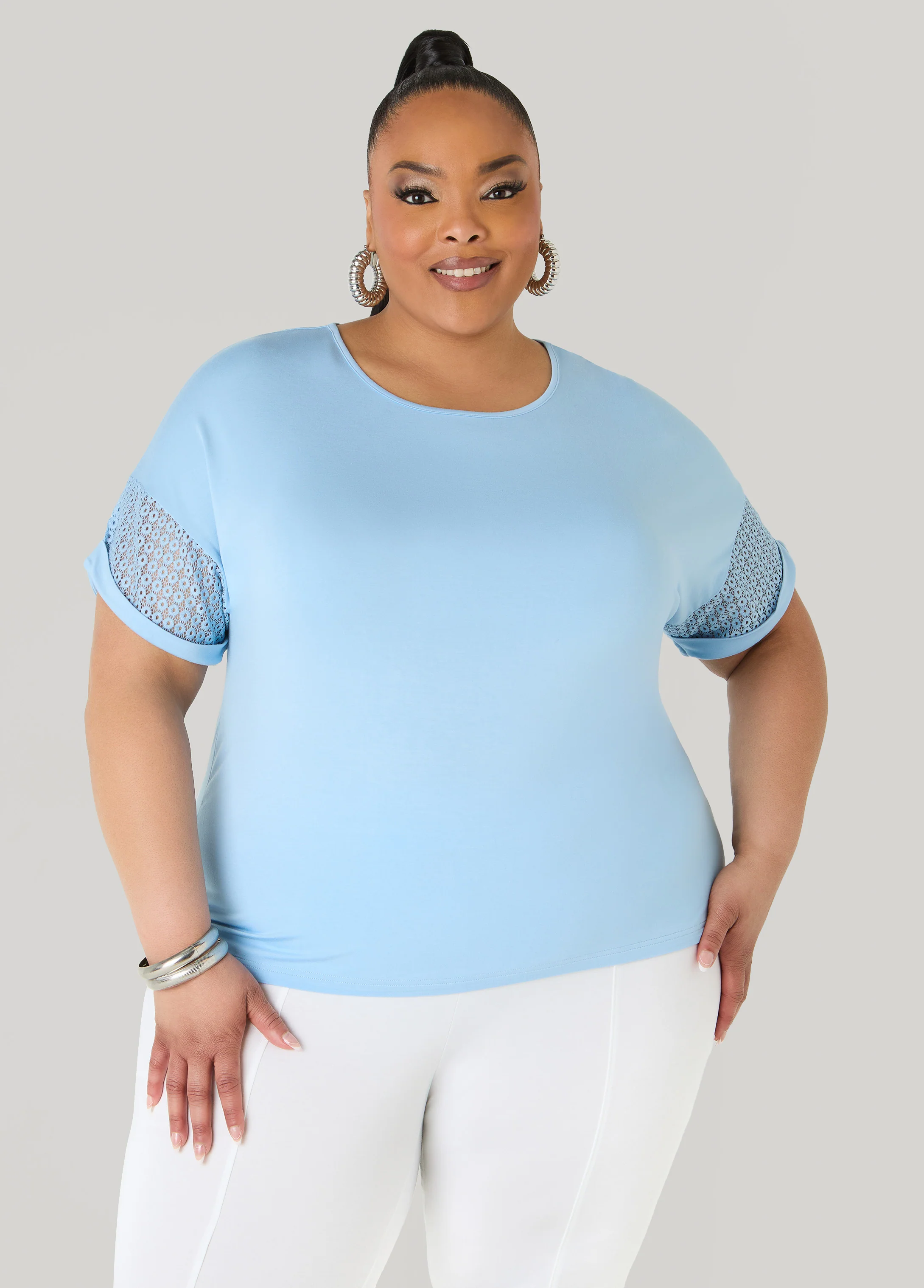 Crochet Paneled T Shirt - Image 9