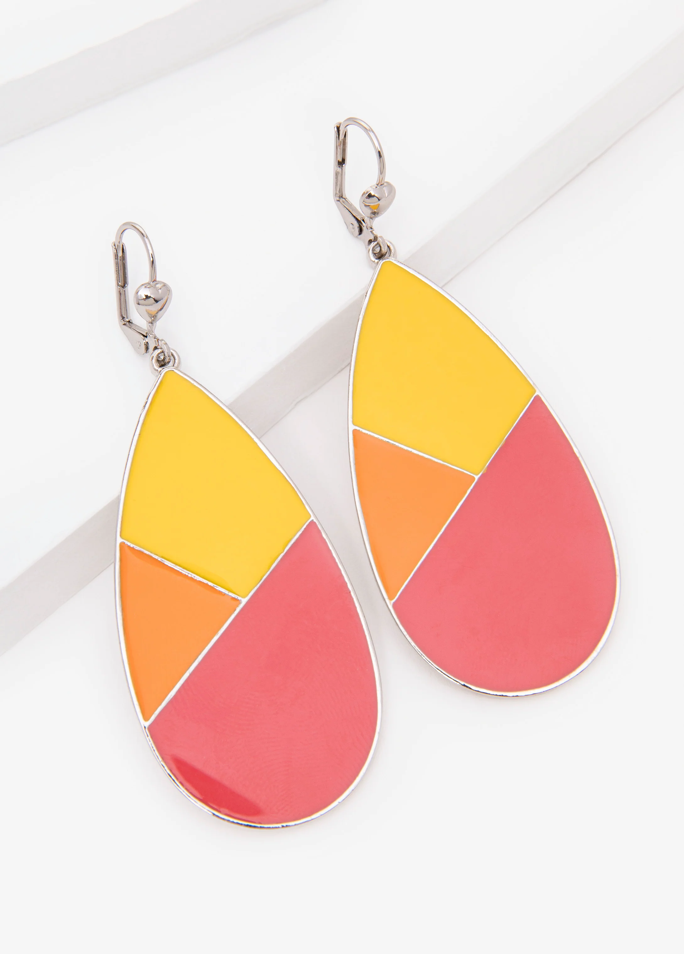 Colorblocked Teardrop Earrings - Image 2