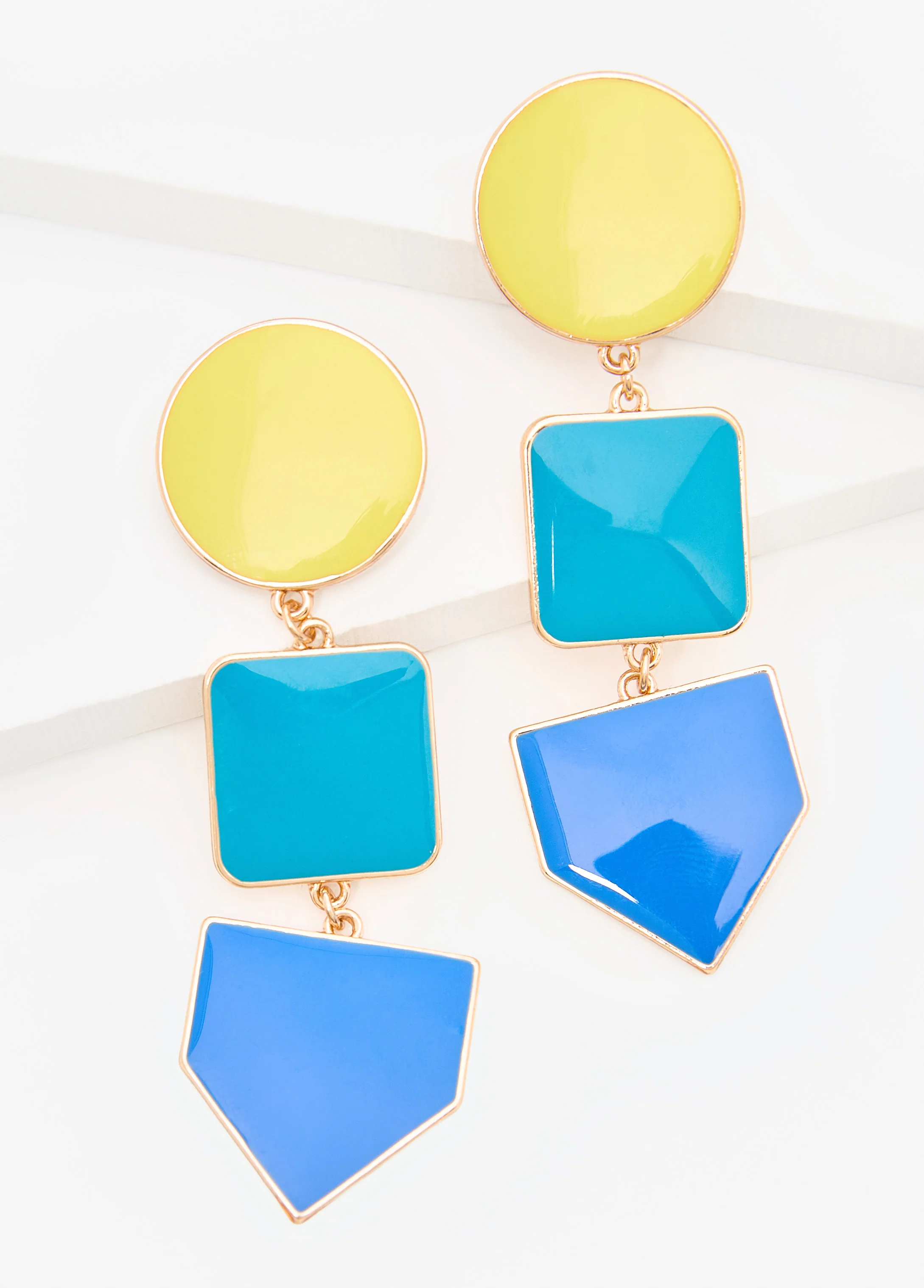 Colorblock Dangle Earrings - Image 2