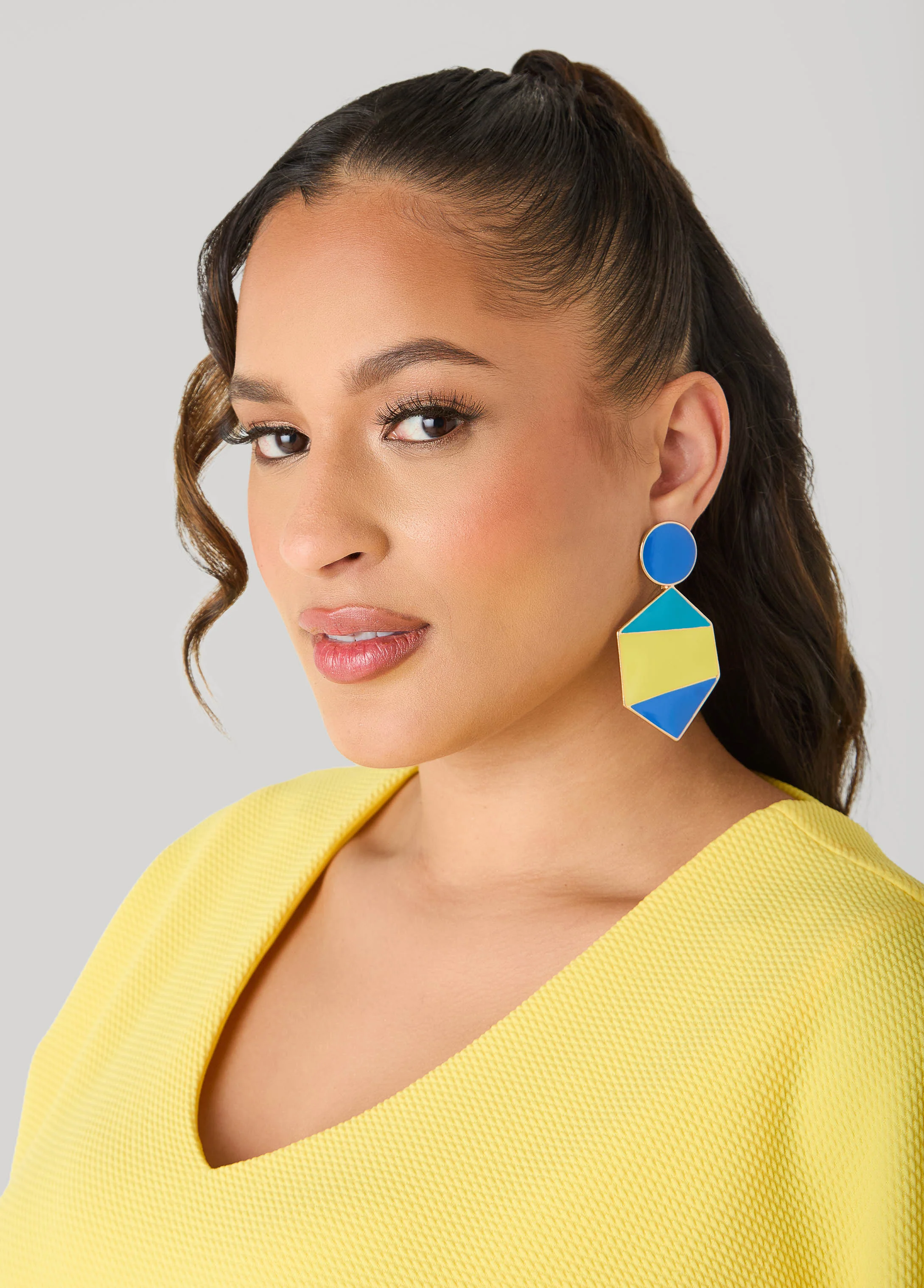Dangle Colorblock Earrings - Image 2