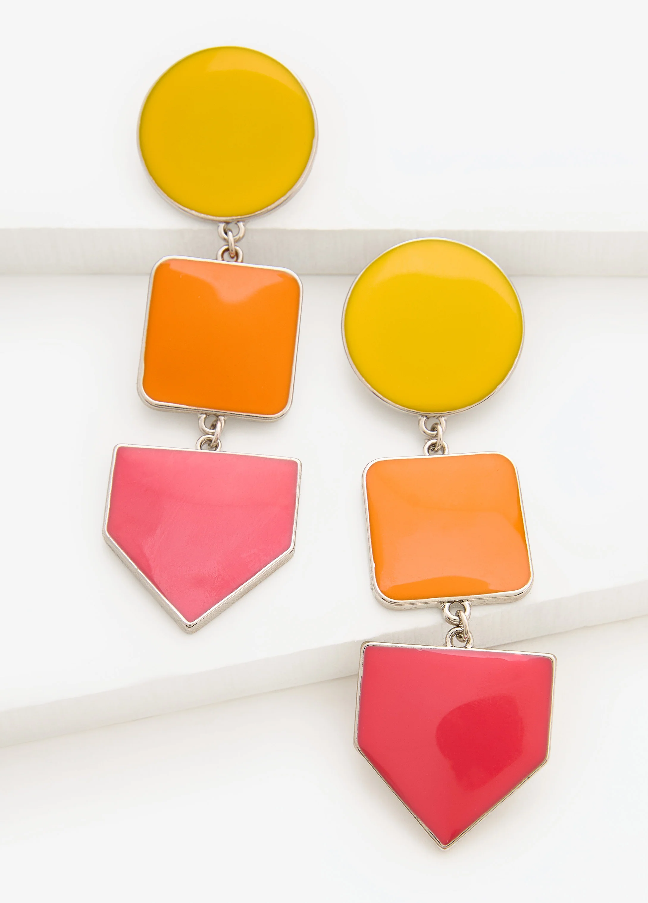 Colorblocked Dangle Earrings - Image 2