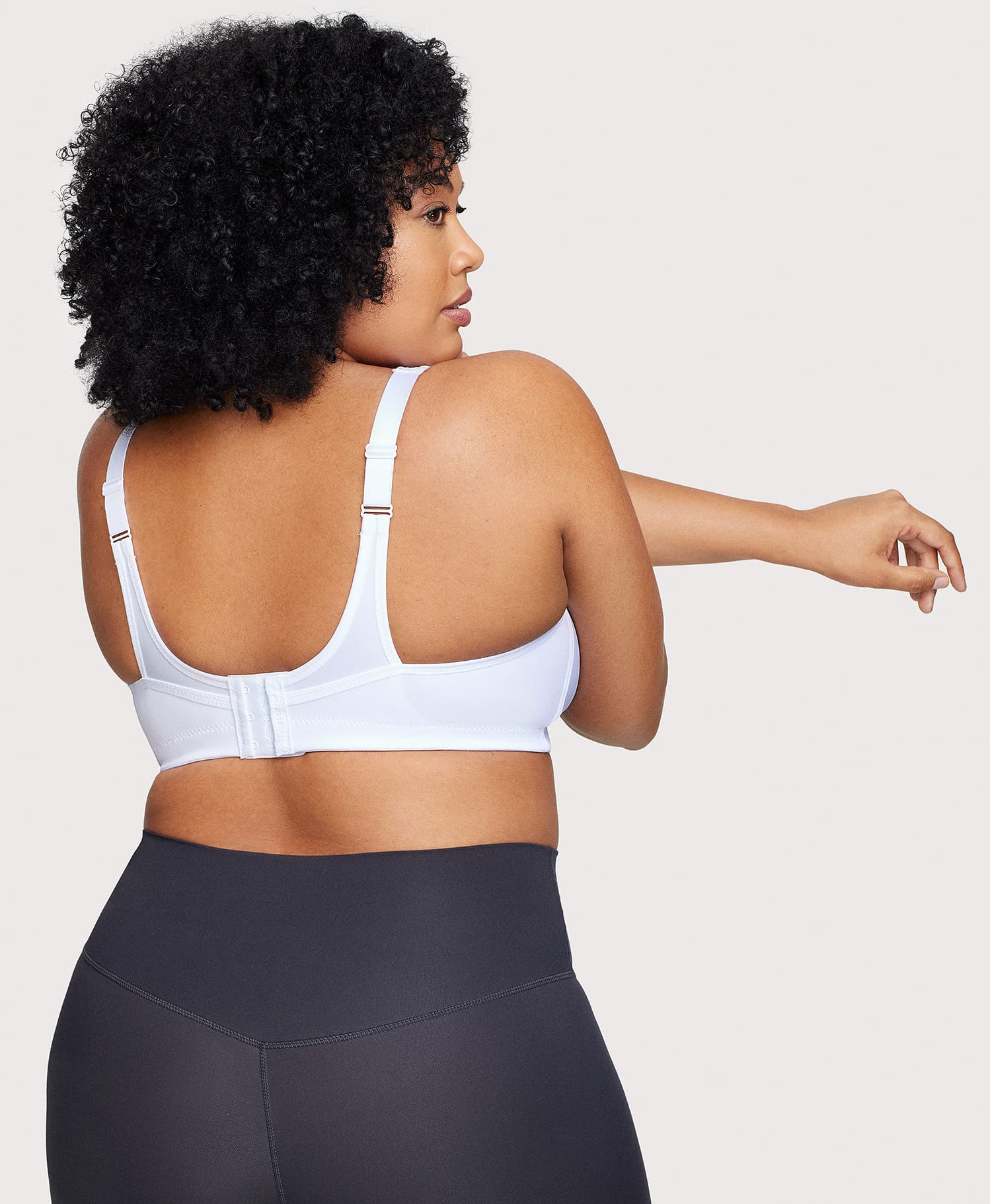 No-Bounce Camisole Sports Bra White - Image 2