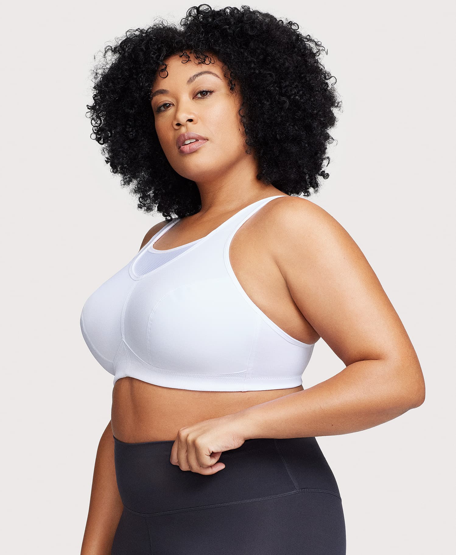 No-Bounce Camisole Sports Bra White - Image 3