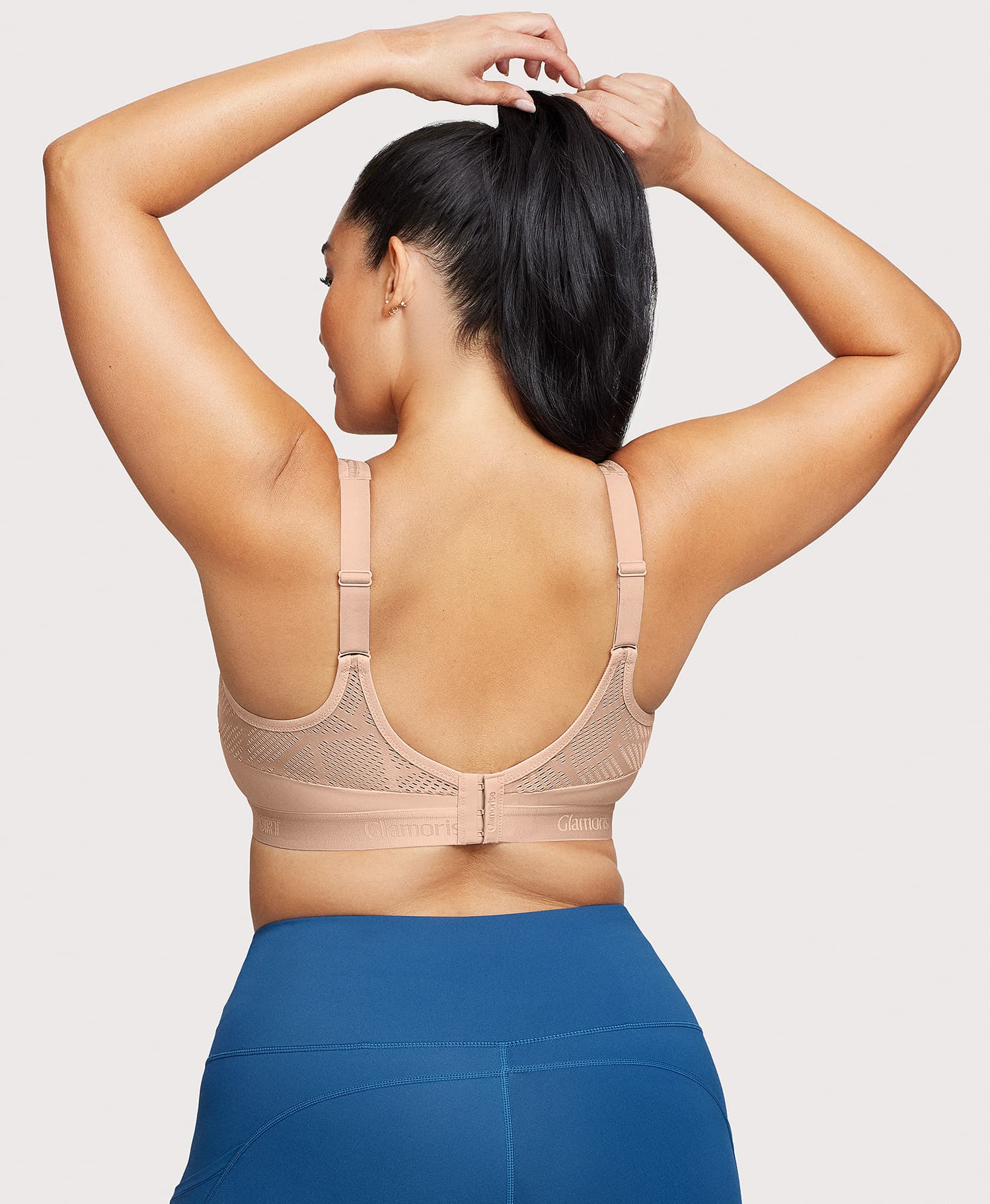 No-Sweat Mesh Sports Bra Cafe - Image 2