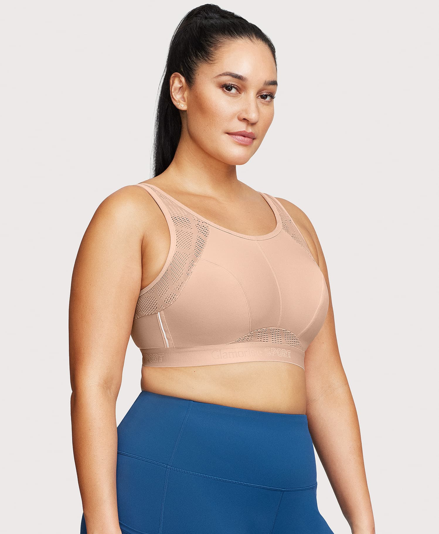No-Sweat Mesh Sports Bra Cafe - Image 3