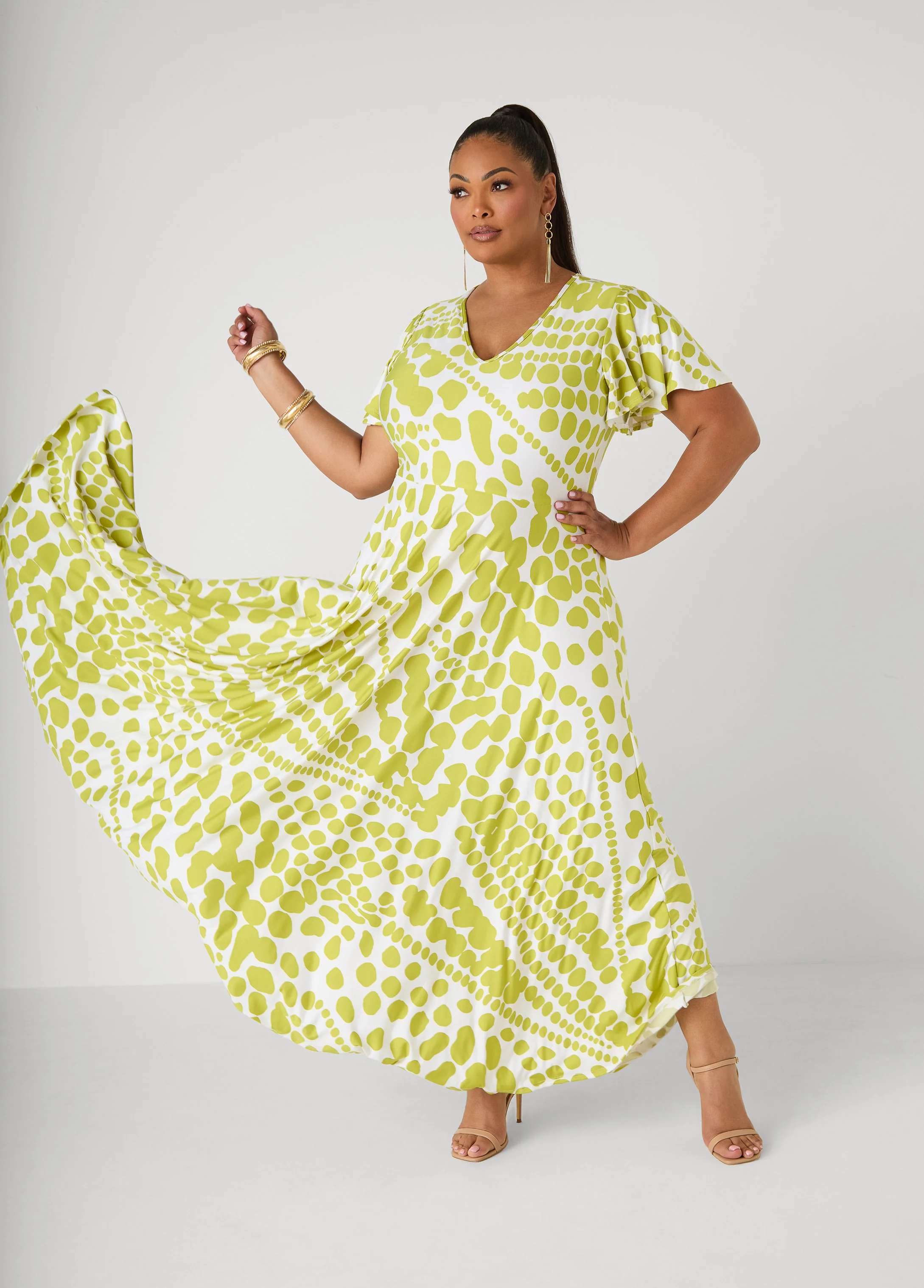 Dotted A Line Maxi Dress - Image 3