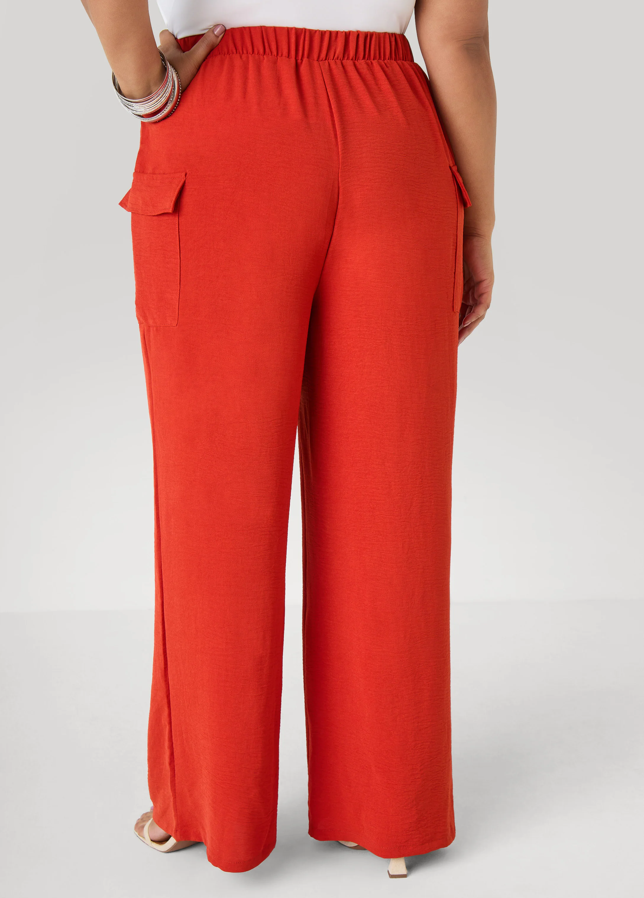 Textured Wide Leg Cargo Pants - Image 2