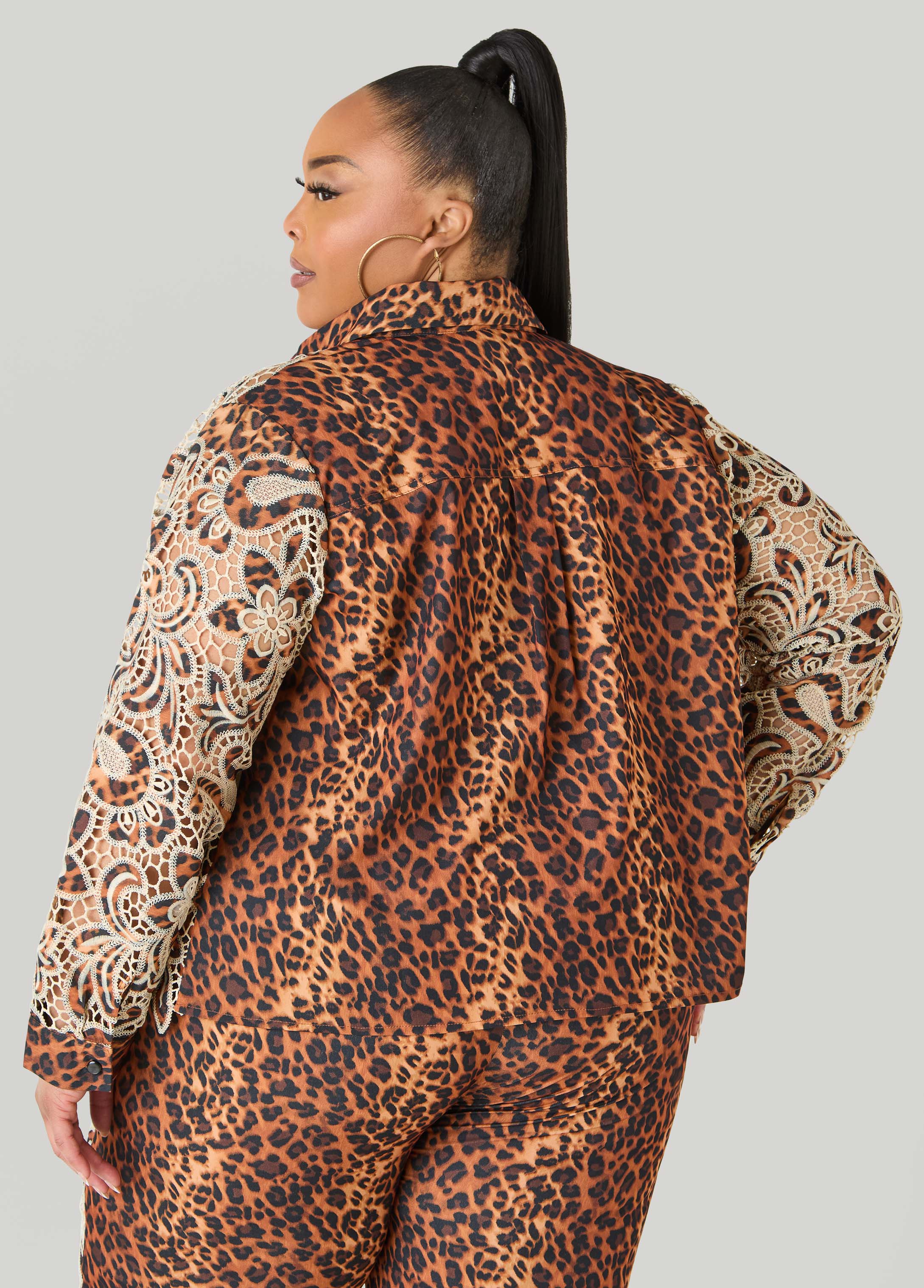 Leopard Print Corded Lace Shirt - Image 2