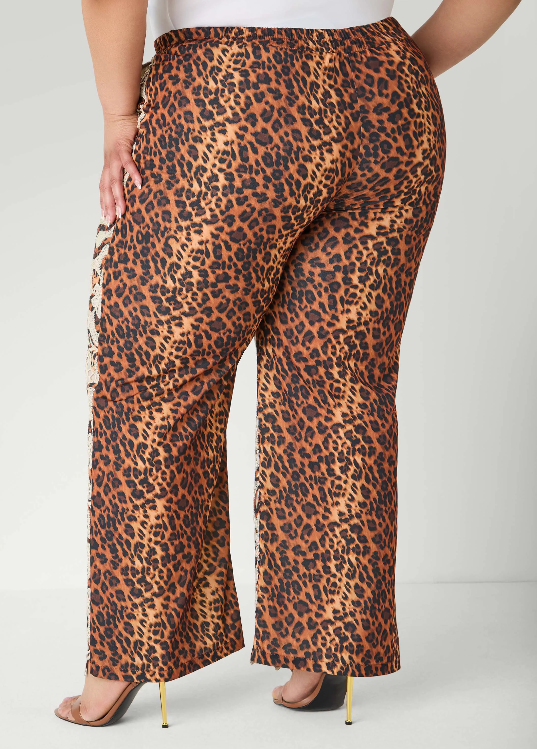 Leopard Print Corded Lace Pants - Image 2