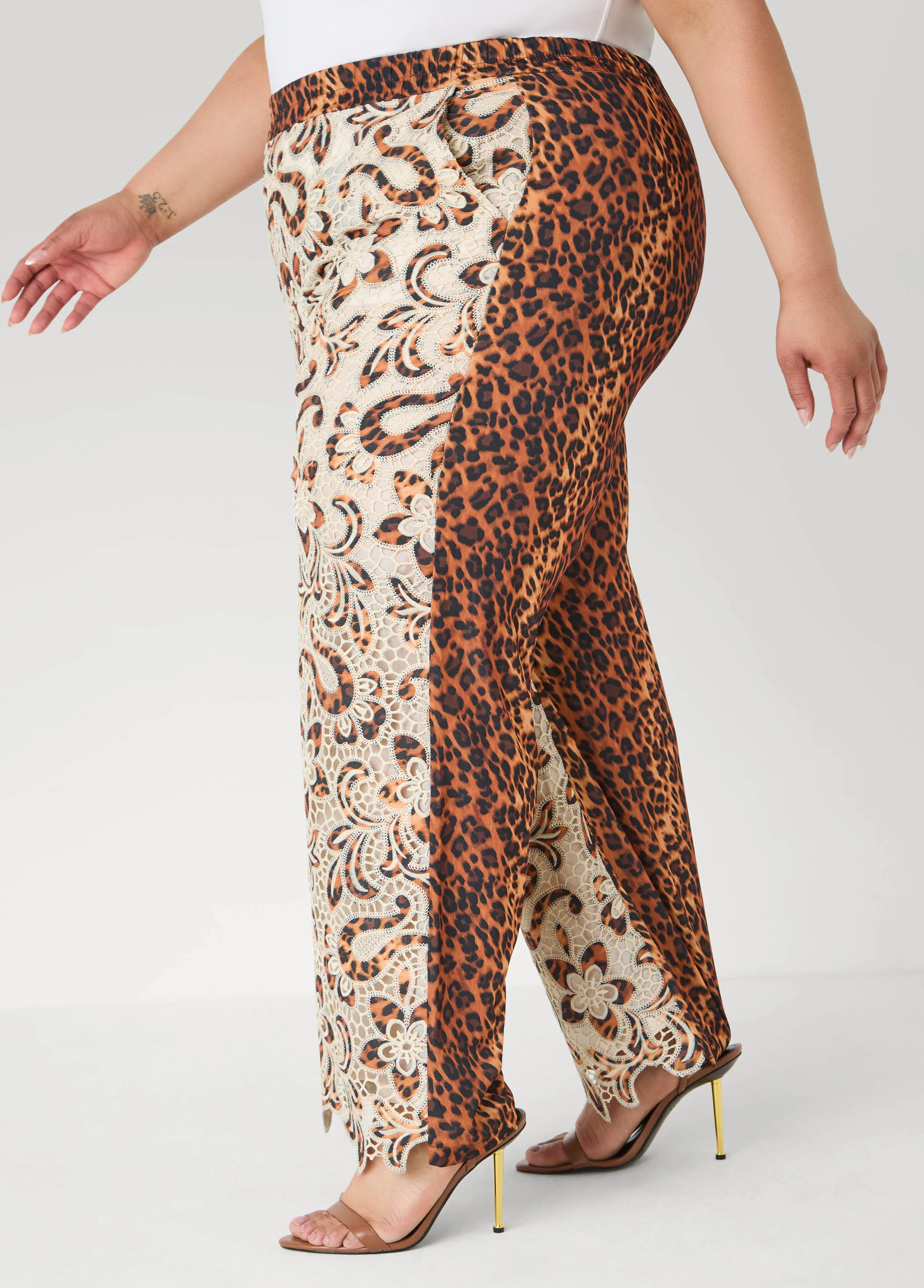 Leopard Print Corded Lace Pants - Image 3