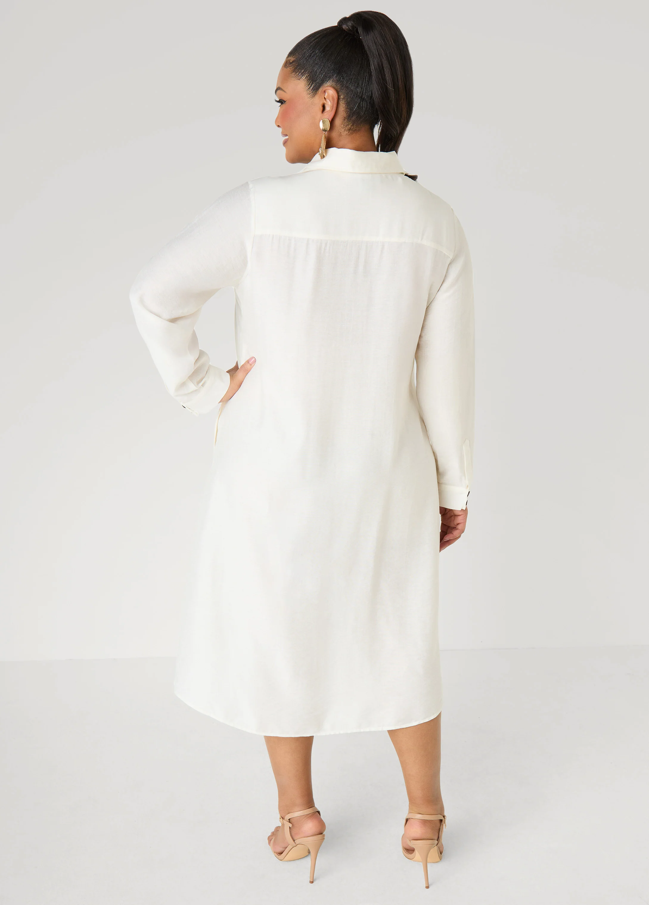 Floral Print Hi Low Shirtdress - Image 2