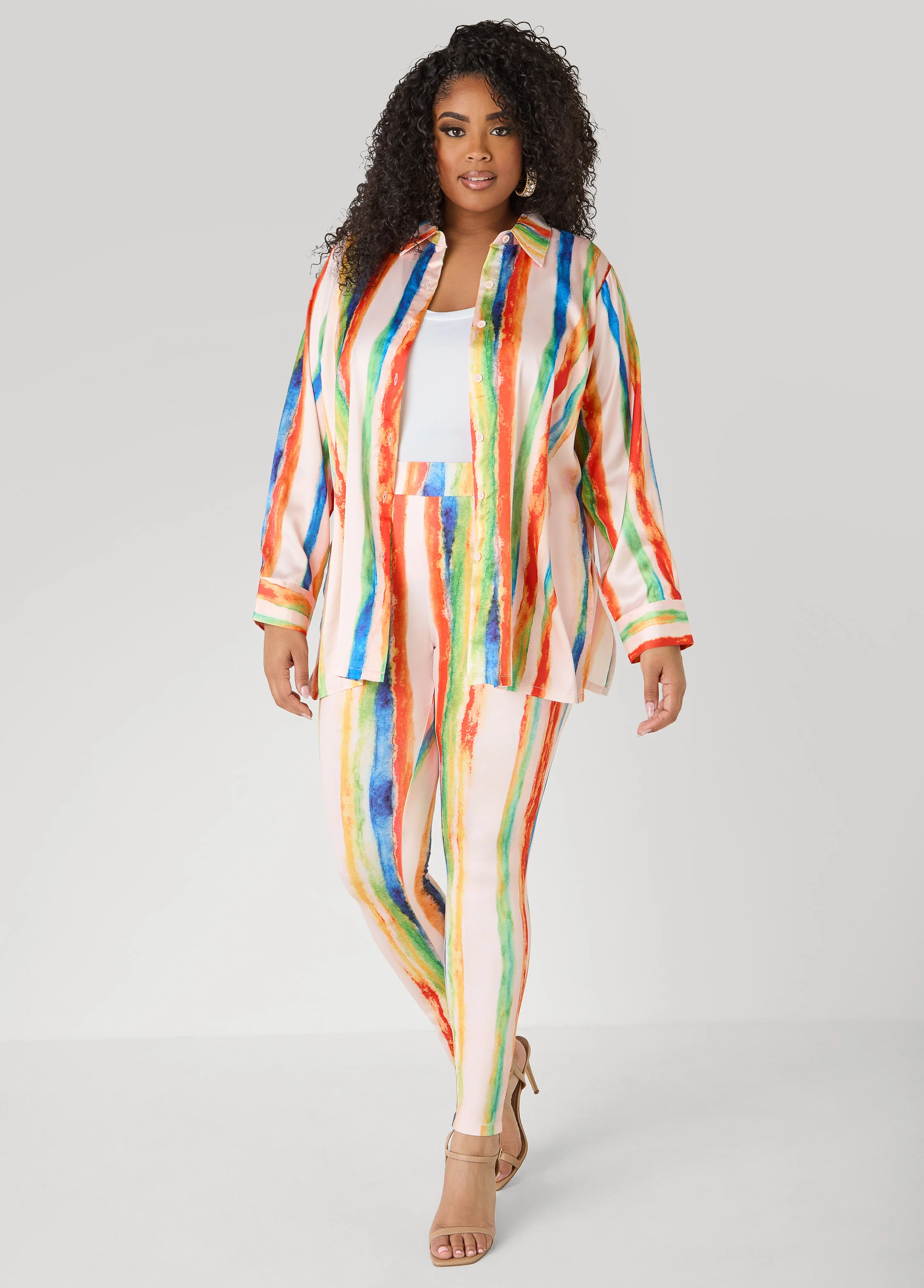 Brushstroke Striped Leggings - Image 3