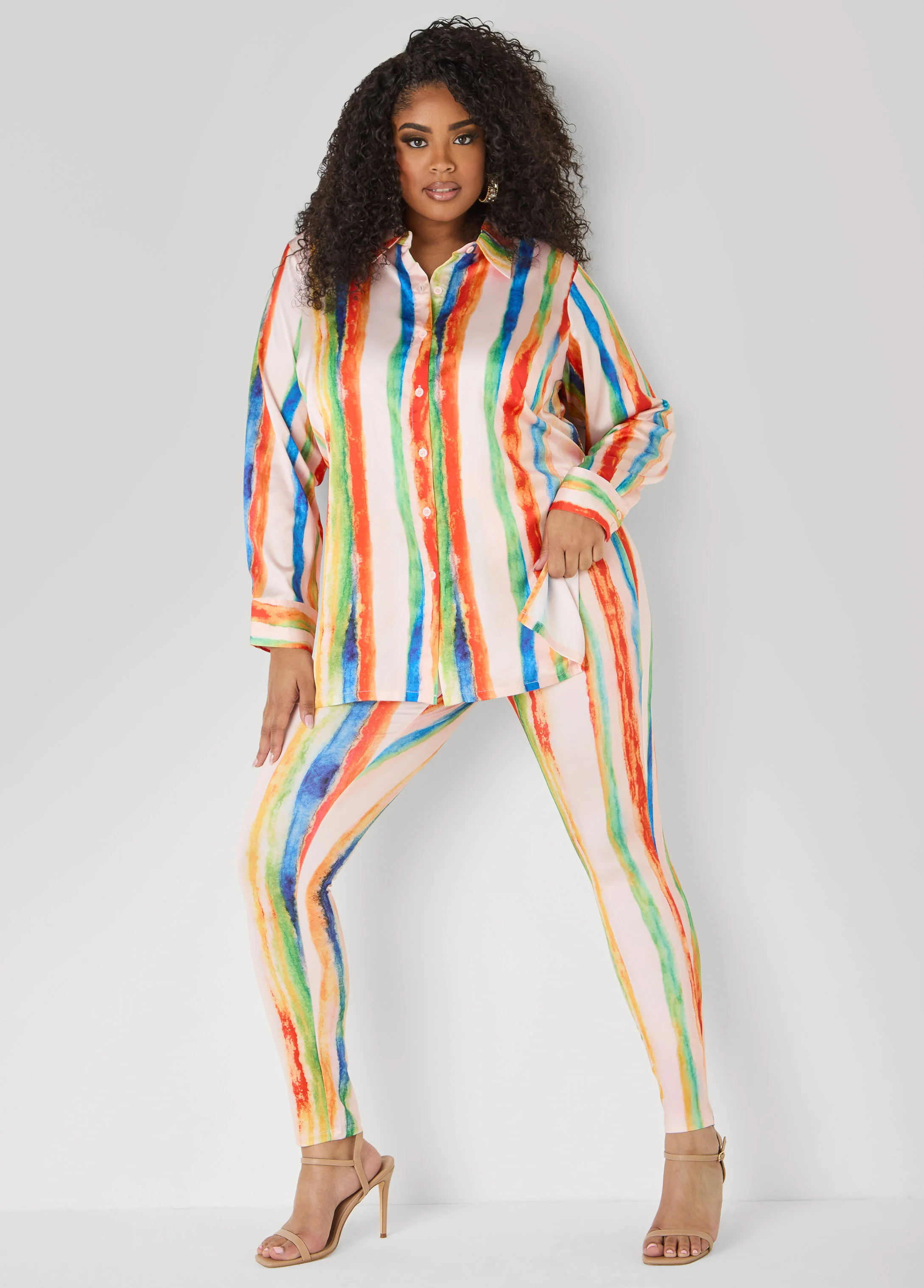 Brushstroke Striped Leggings - Image 4