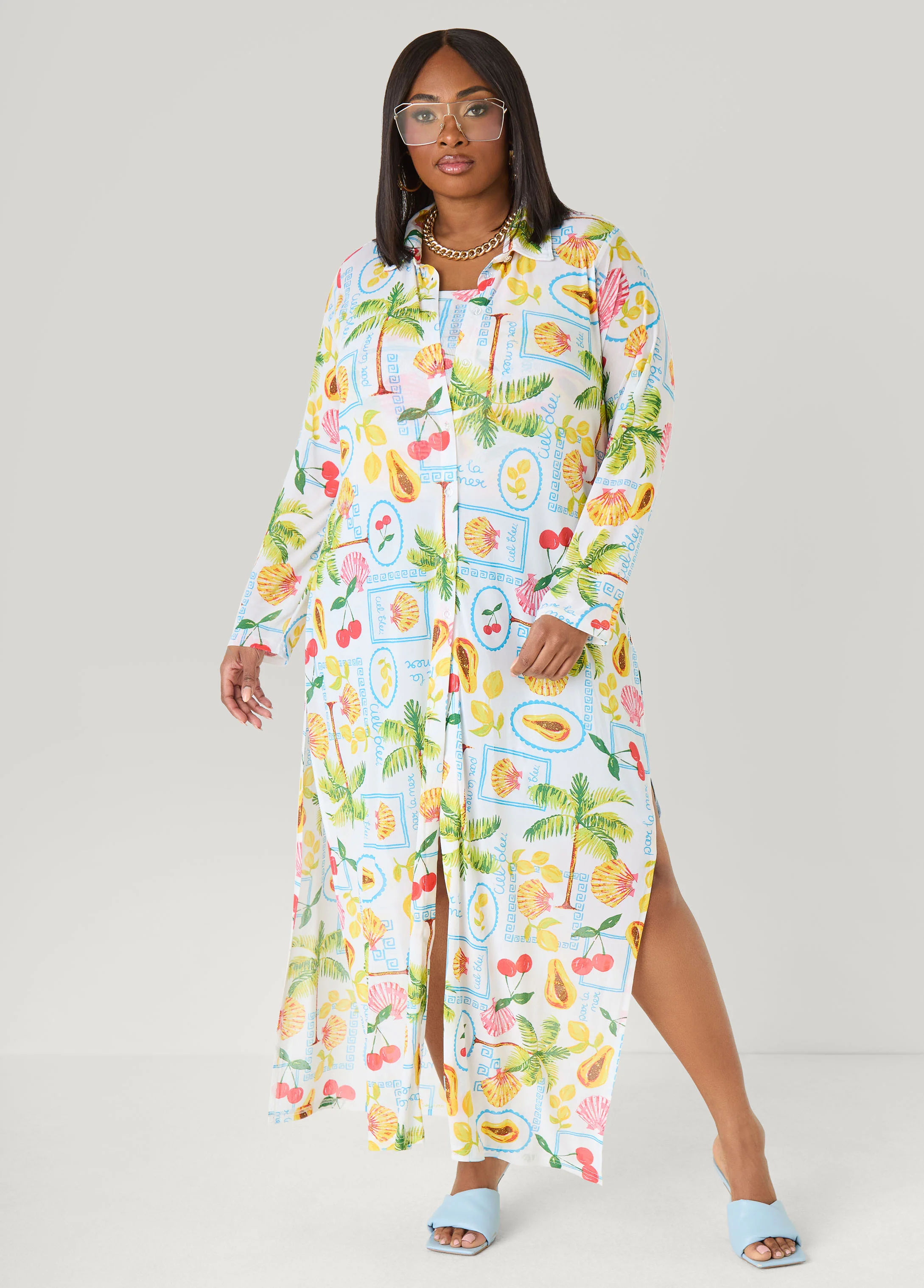 Summer Print Mesh Duster - Image 2