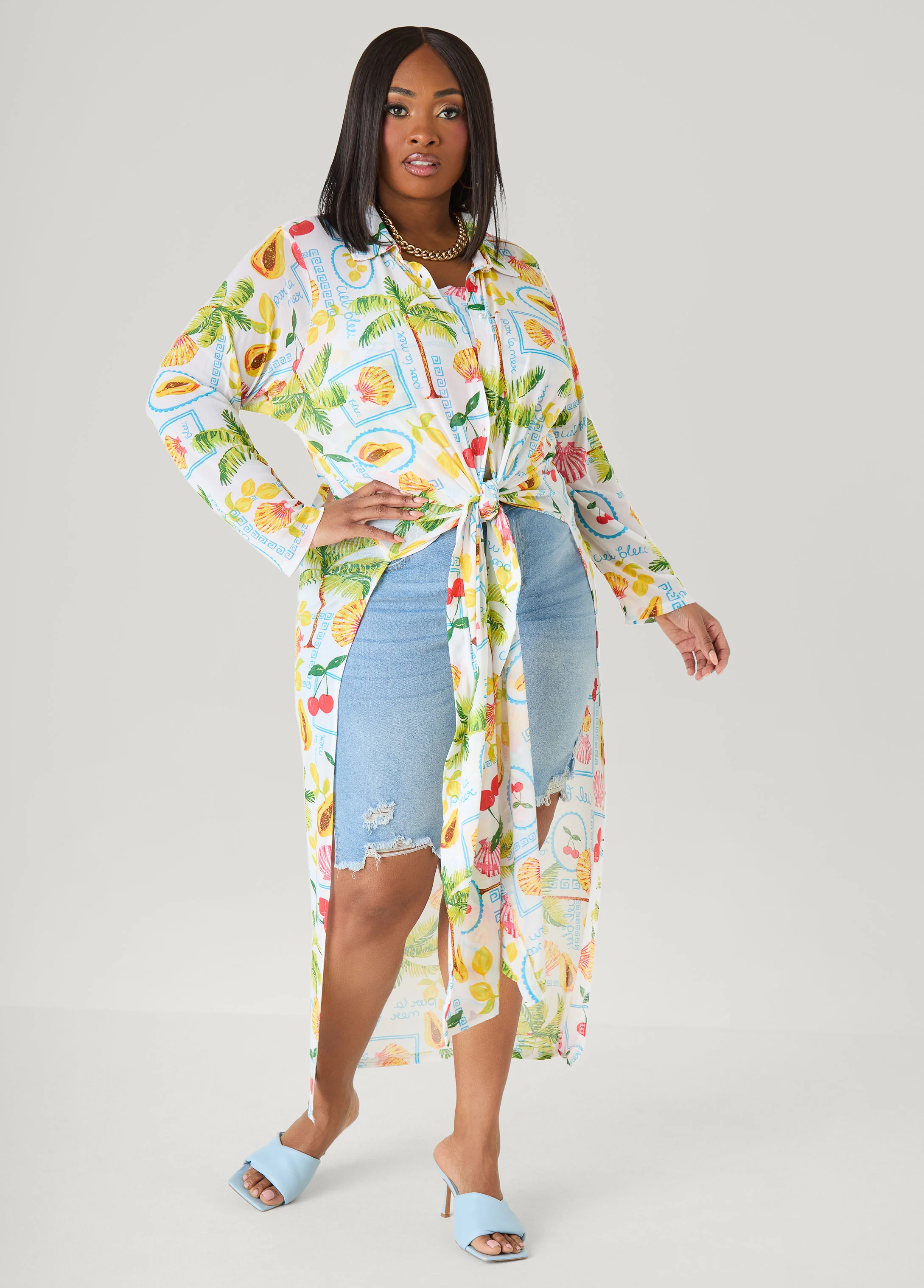Summer Print Mesh Duster - Image 4