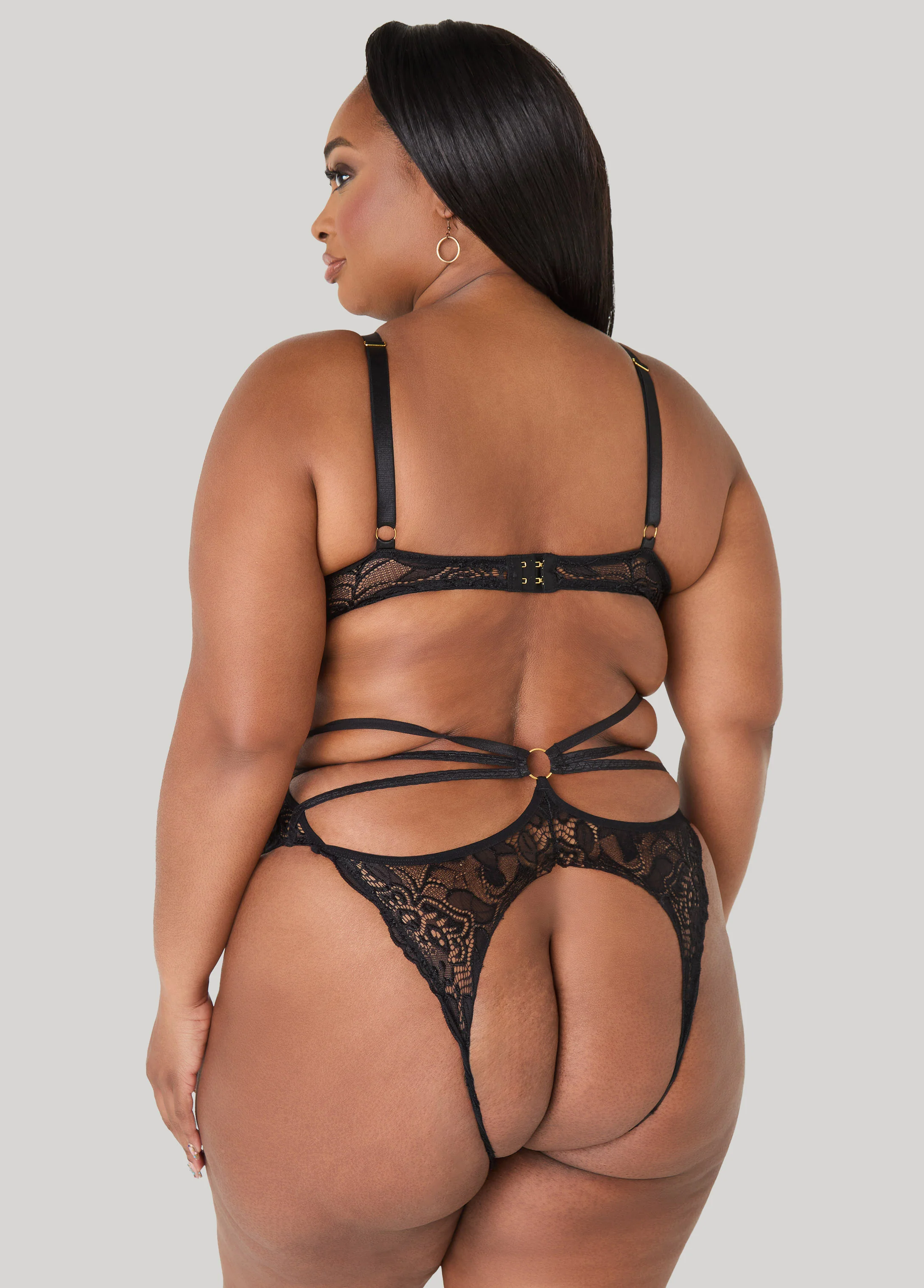 Caged Crotchless Lace Bodysuit - Image 2