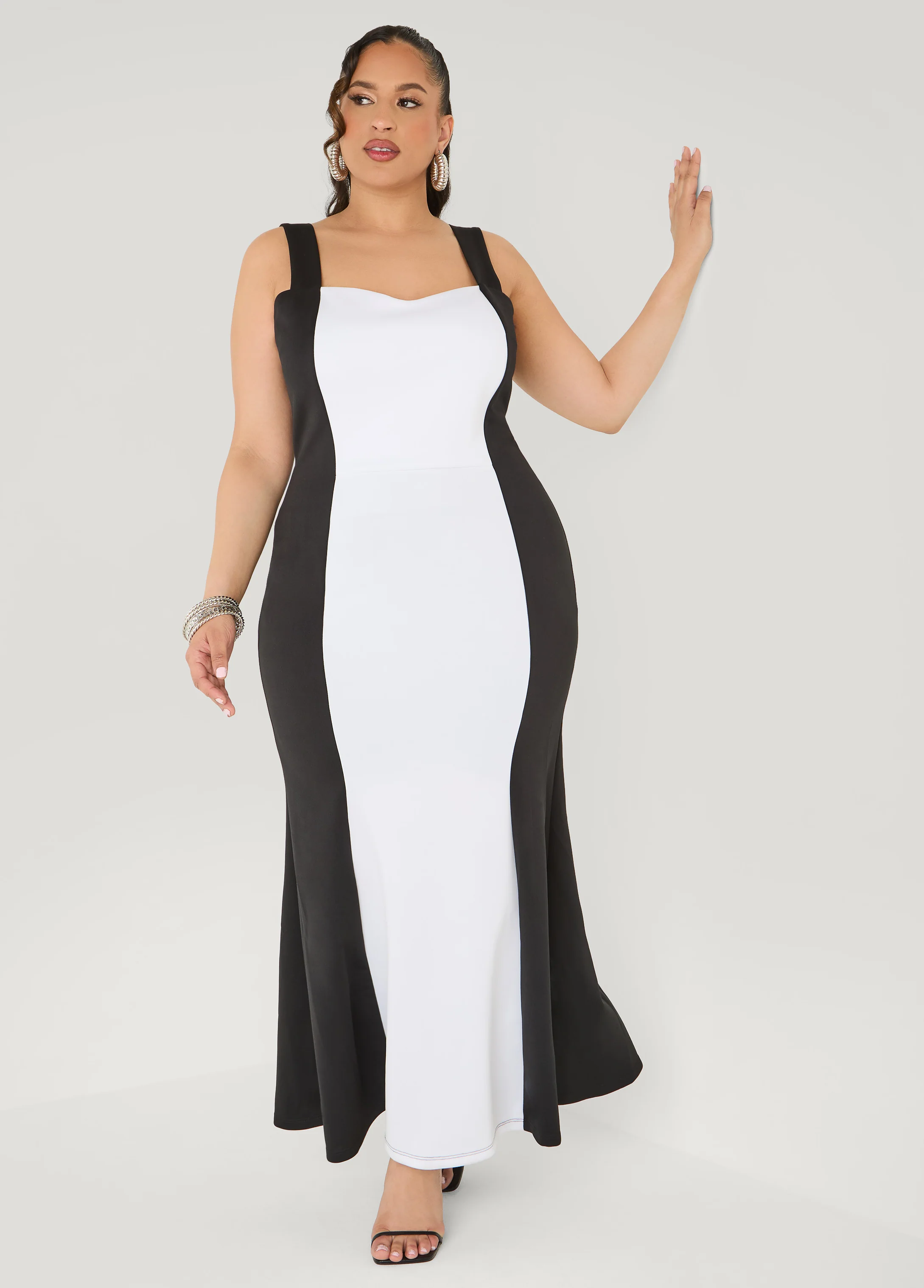 Two Tone Mermaid Maxi Dress - Image 3