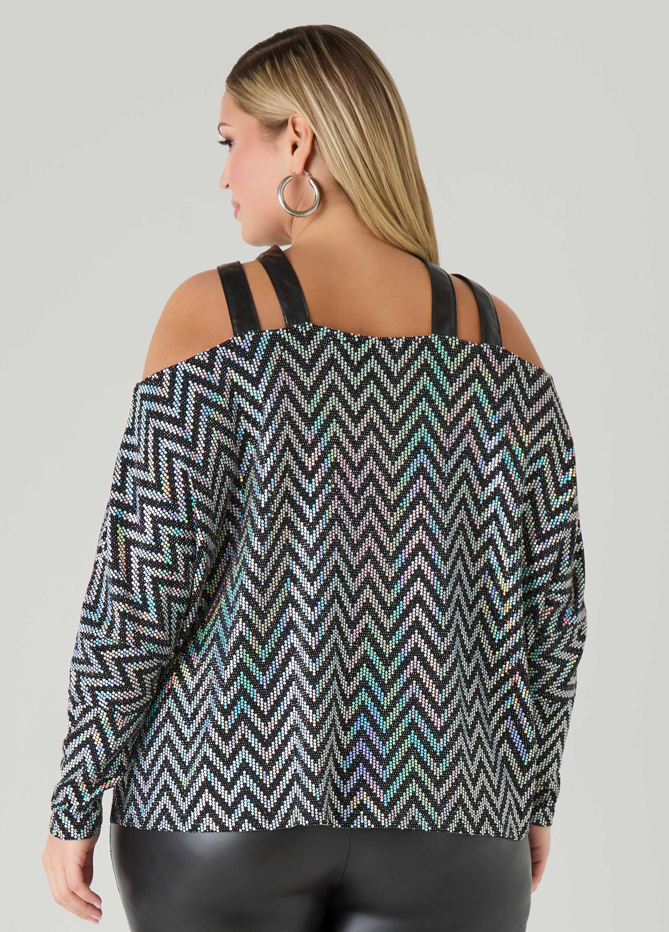 Cold Shoulder Metallic Top - Image 6