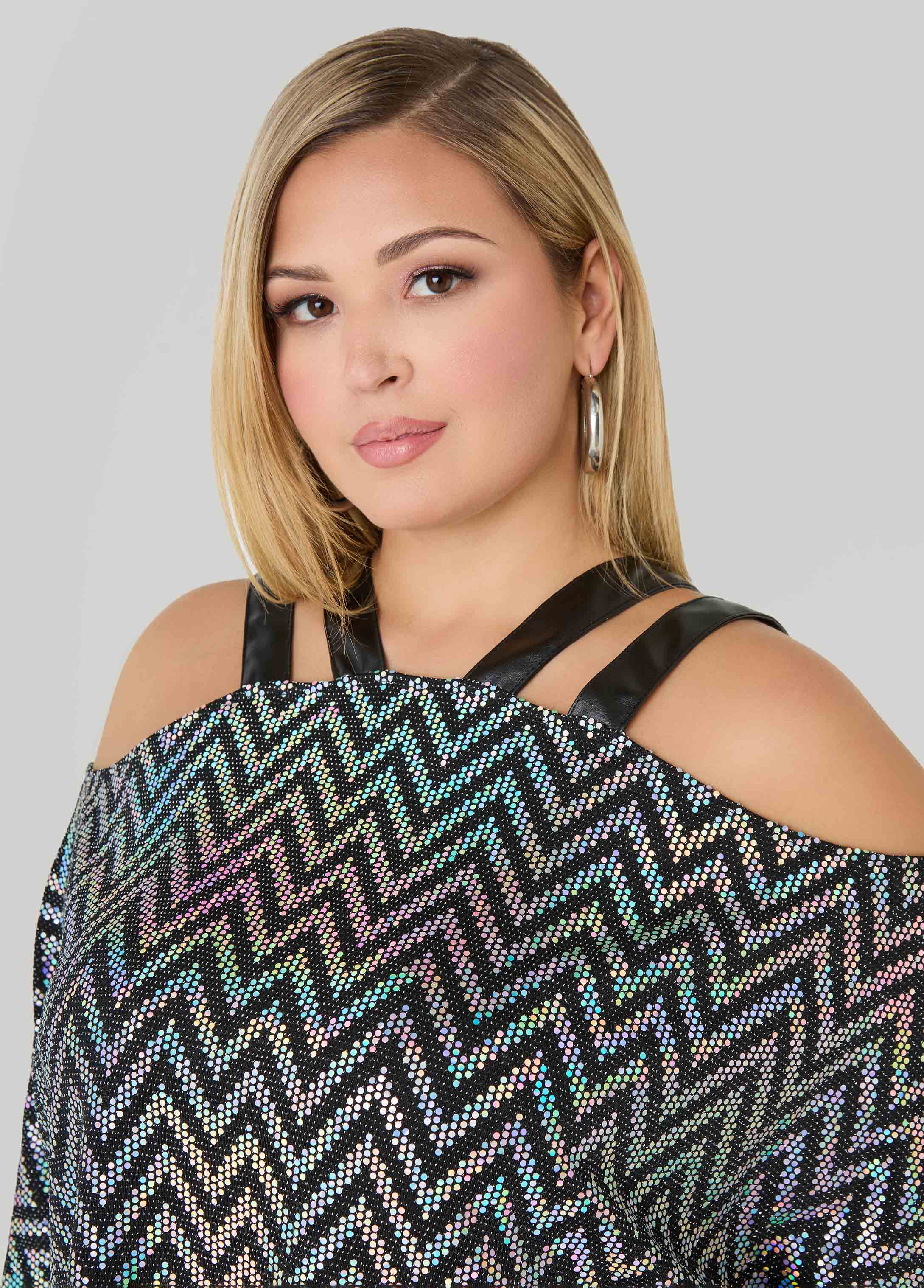 Cold Shoulder Metallic Top - Image 8