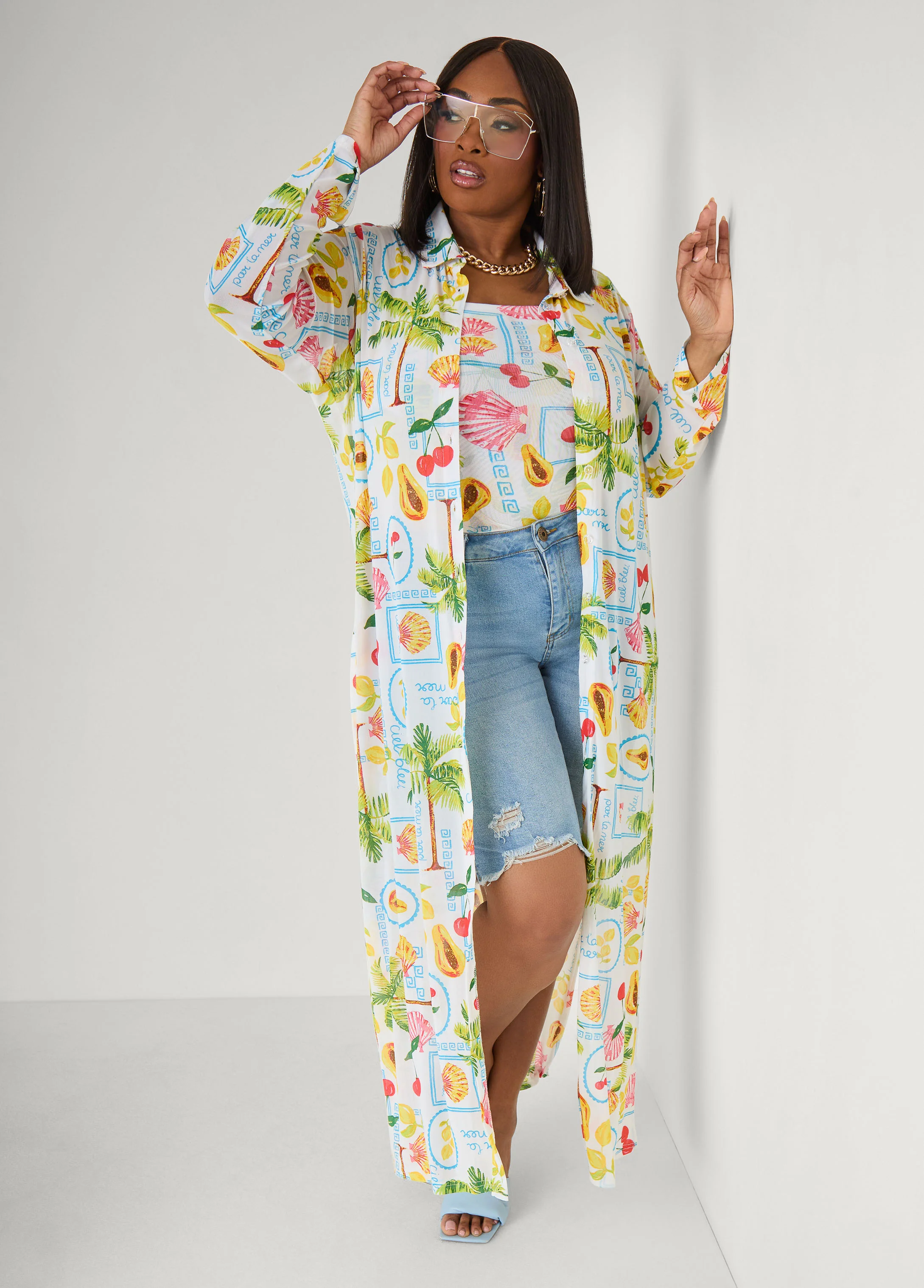 Summer Print Mesh Tube Top - Image 5