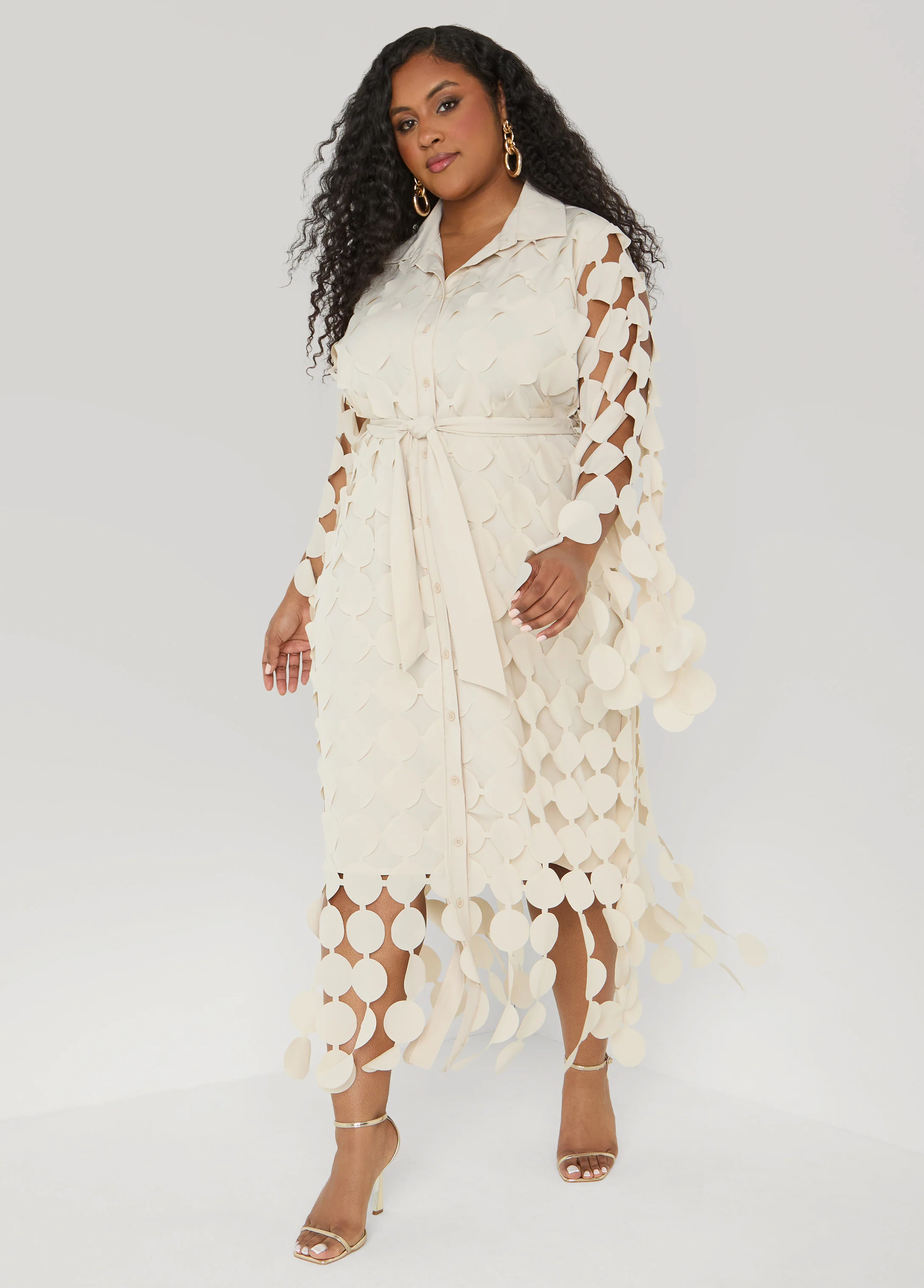 Cutout Fringed Midi Shirtdress - Image 5