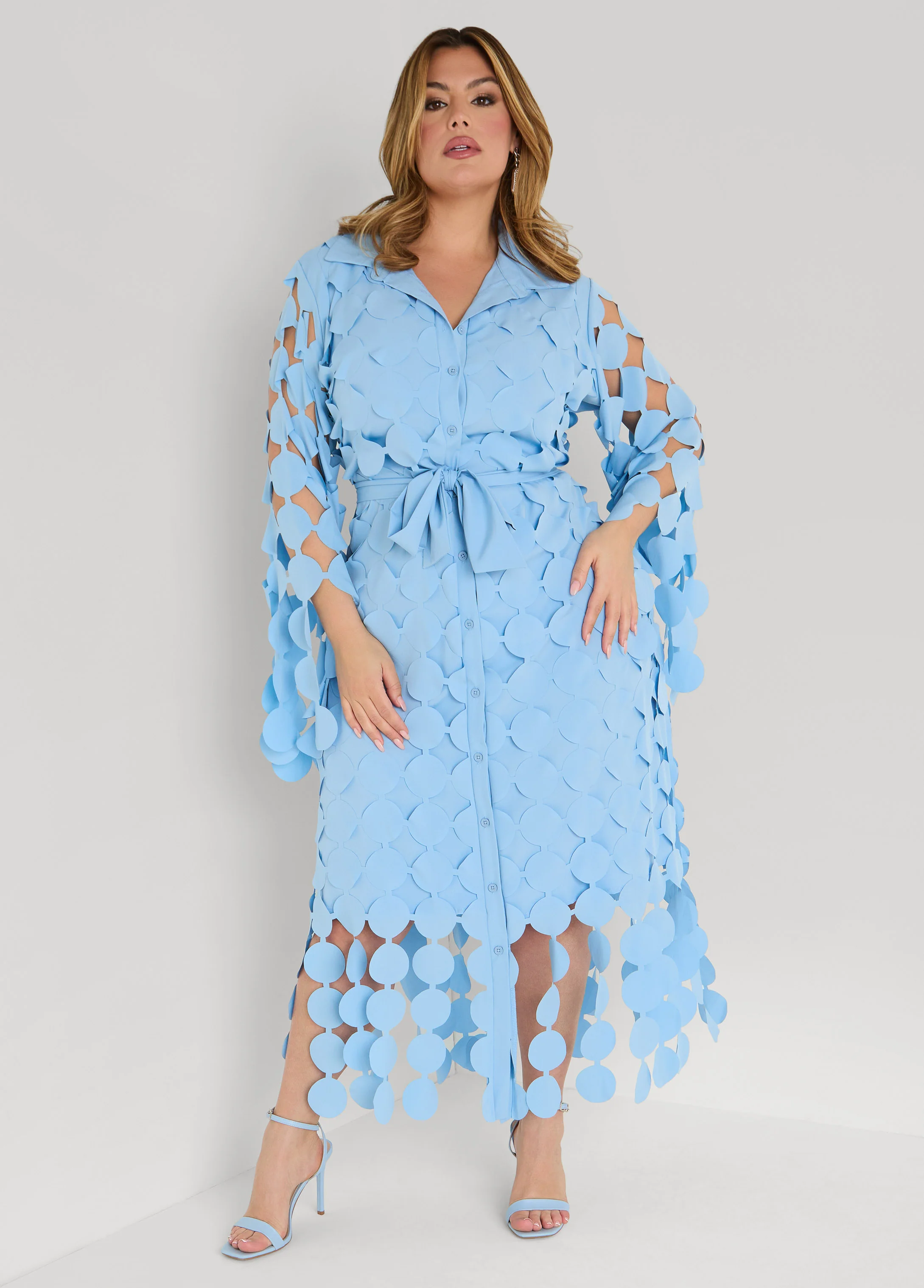 Cutout Fringed Midi Shirtdress - Image 6