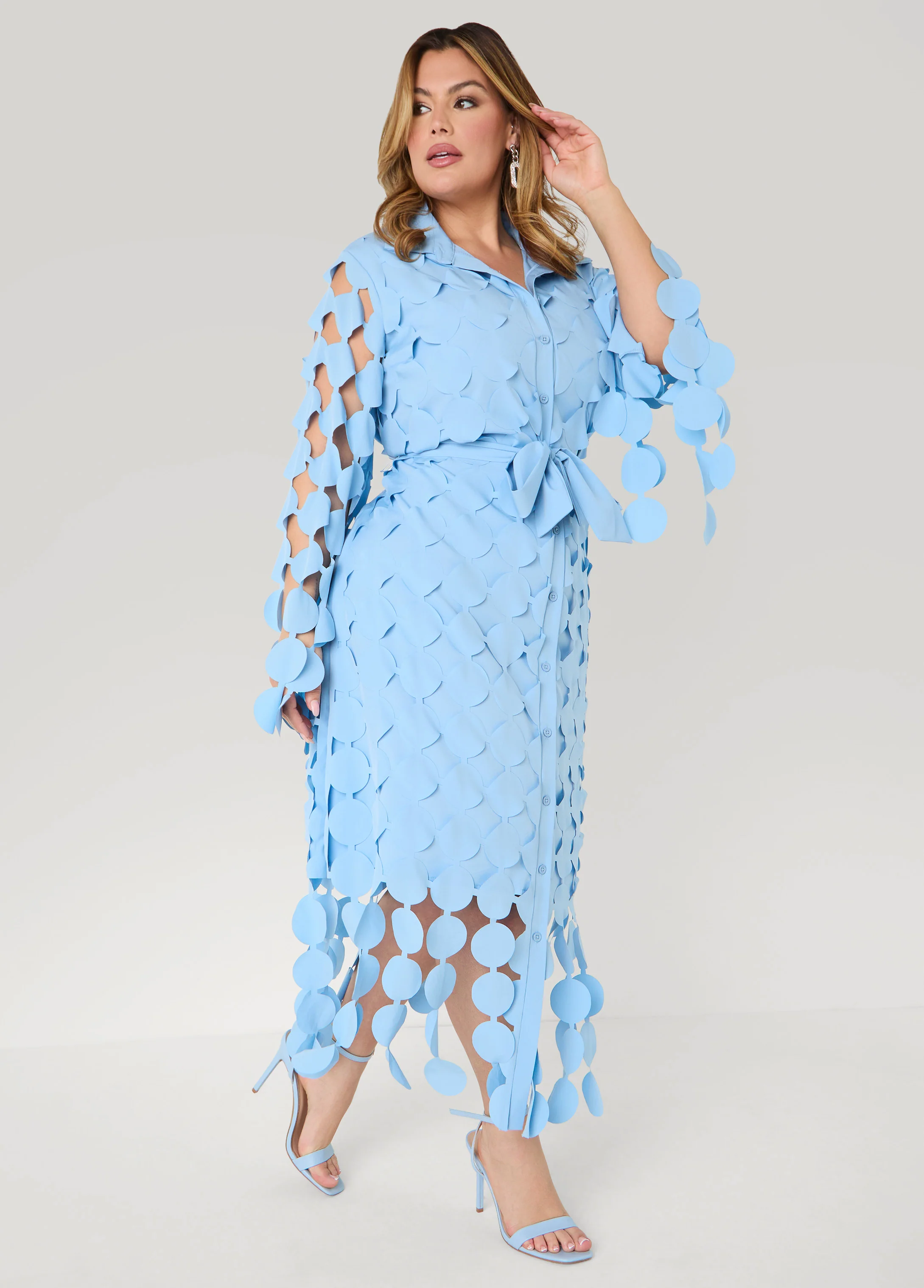 Cutout Fringed Midi Shirtdress - Image 8