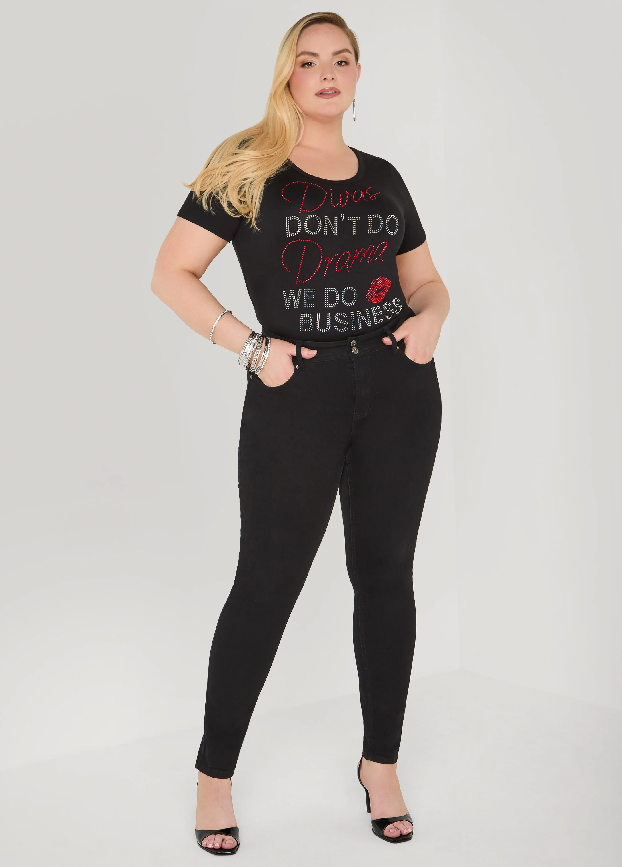 Divas Dont Do Drama Crystal Tee - Image 3