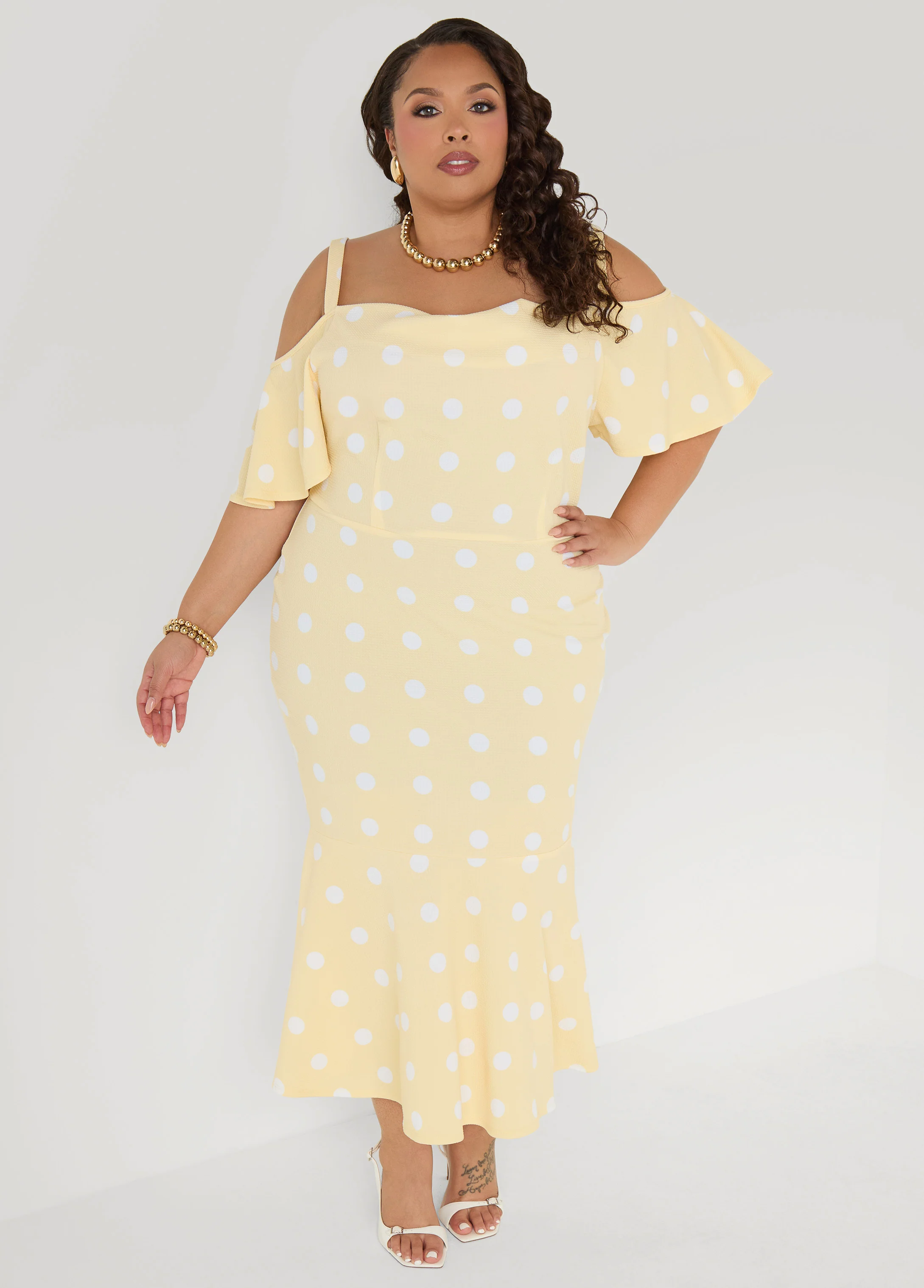 Cold Shoulder Polka Dot Dress - Image 5