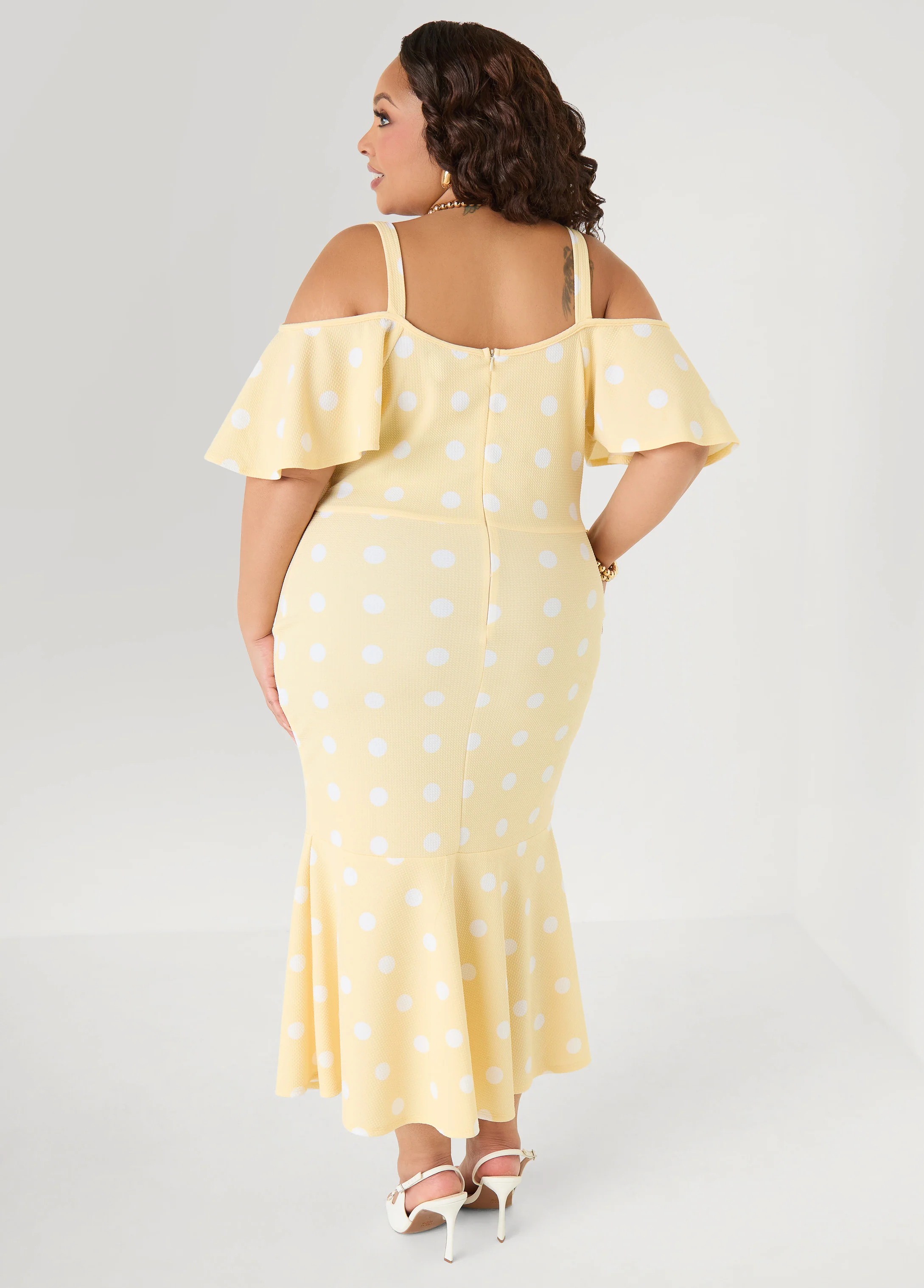 Cold Shoulder Polka Dot Dress - Image 6