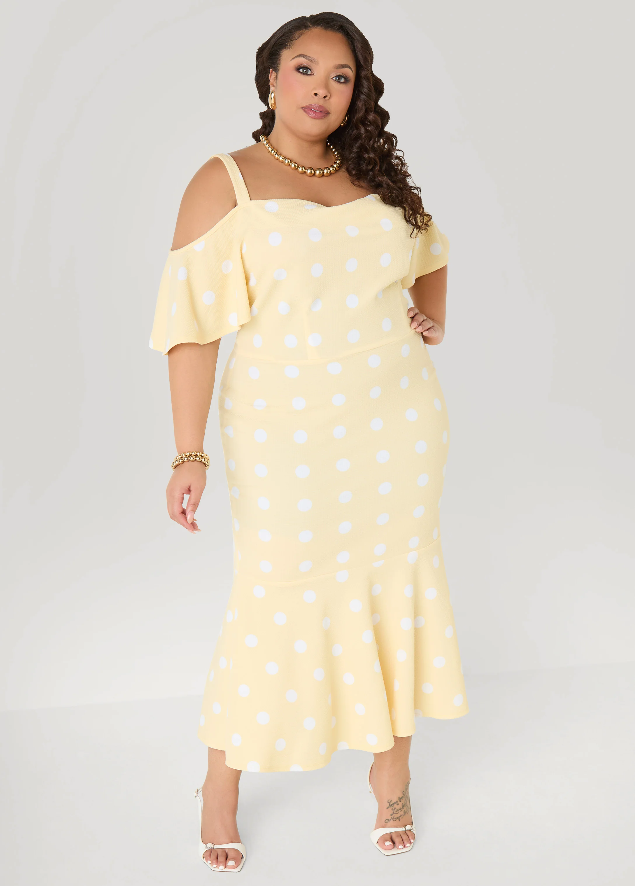 Cold Shoulder Polka Dot Dress - Image 7