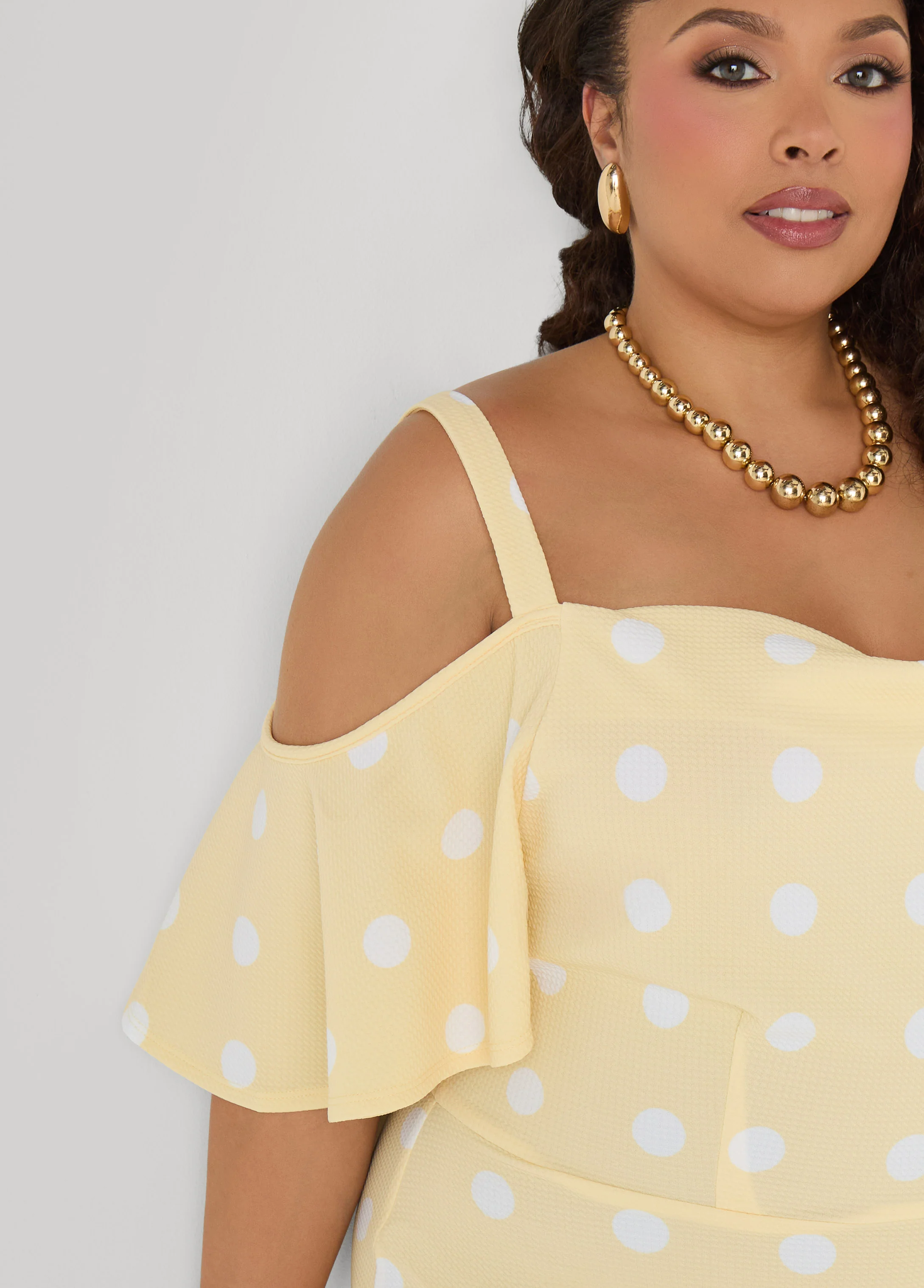 Cold Shoulder Polka Dot Dress - Image 8