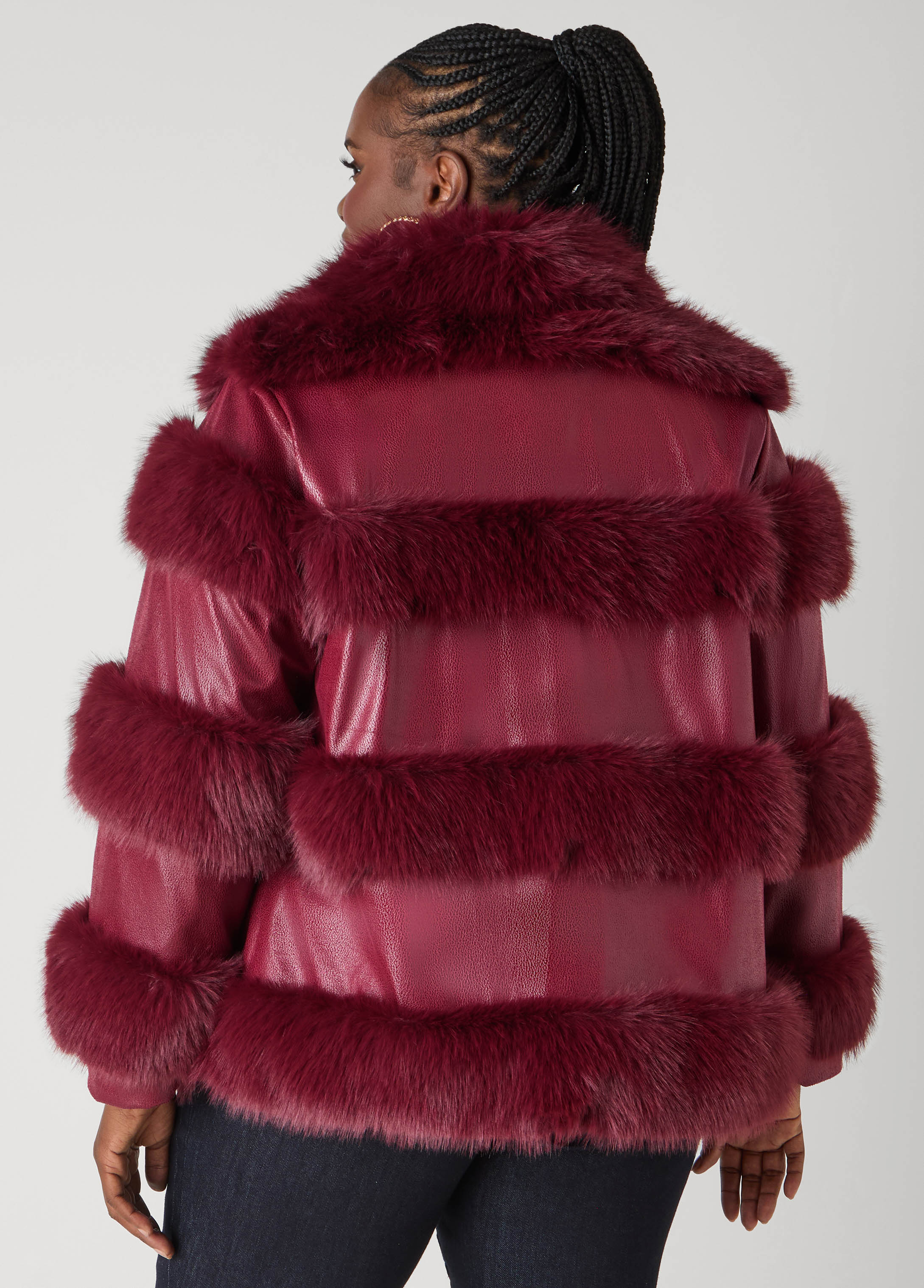 Faux Leather And Faux Fur Coat - Image 2