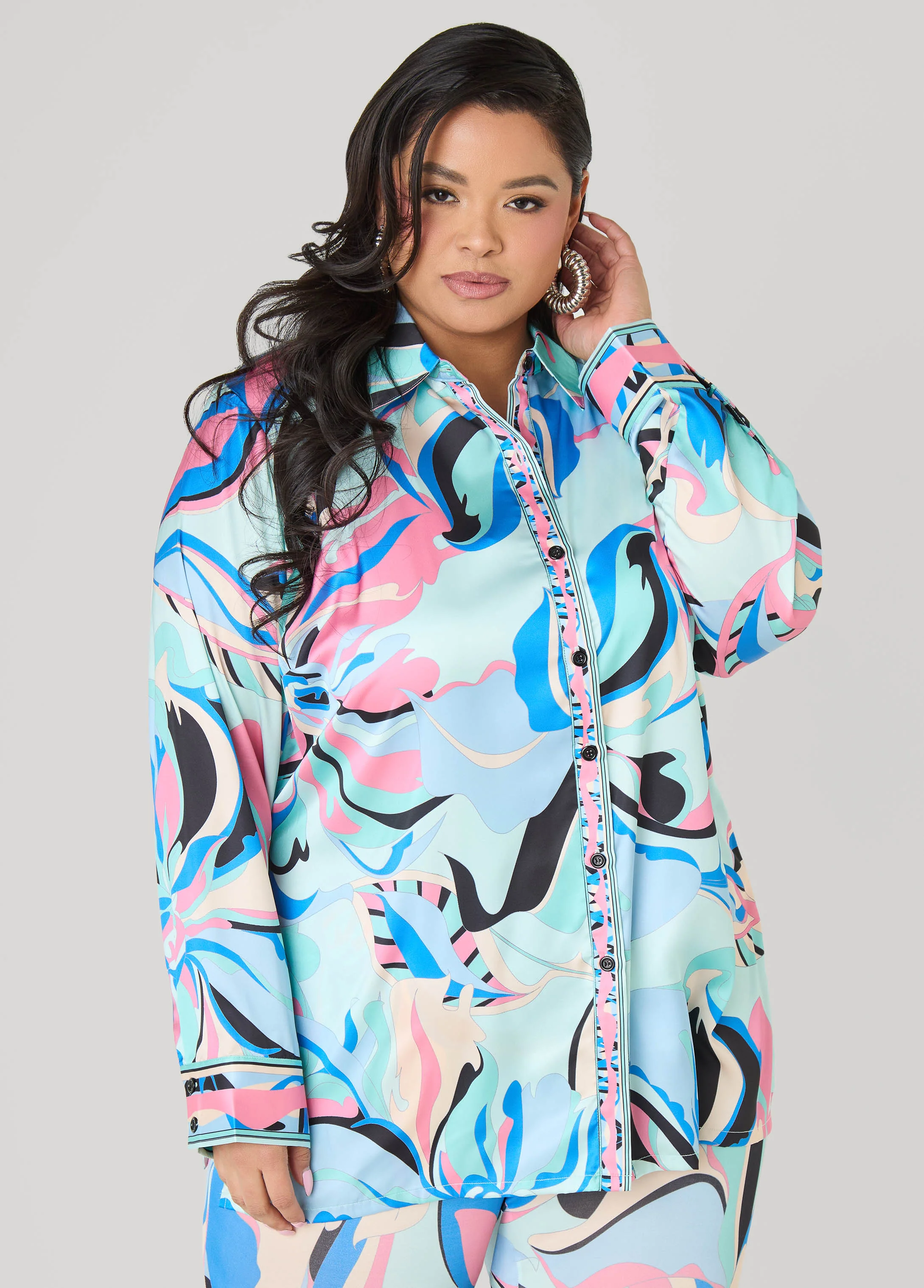 Floral Satin Shirt - Image 4