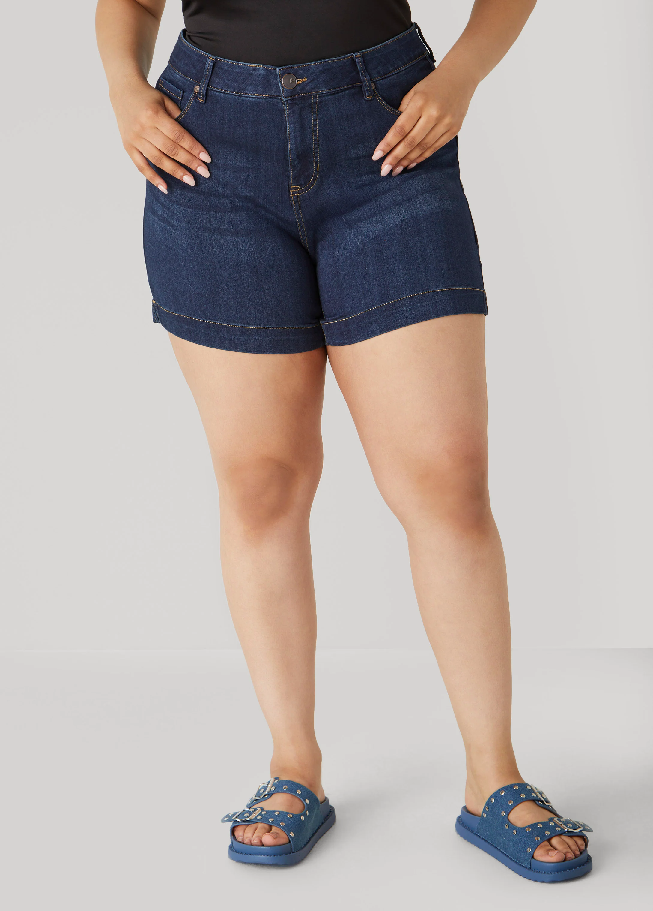 Mid Rise Denim Shorts - Image 10