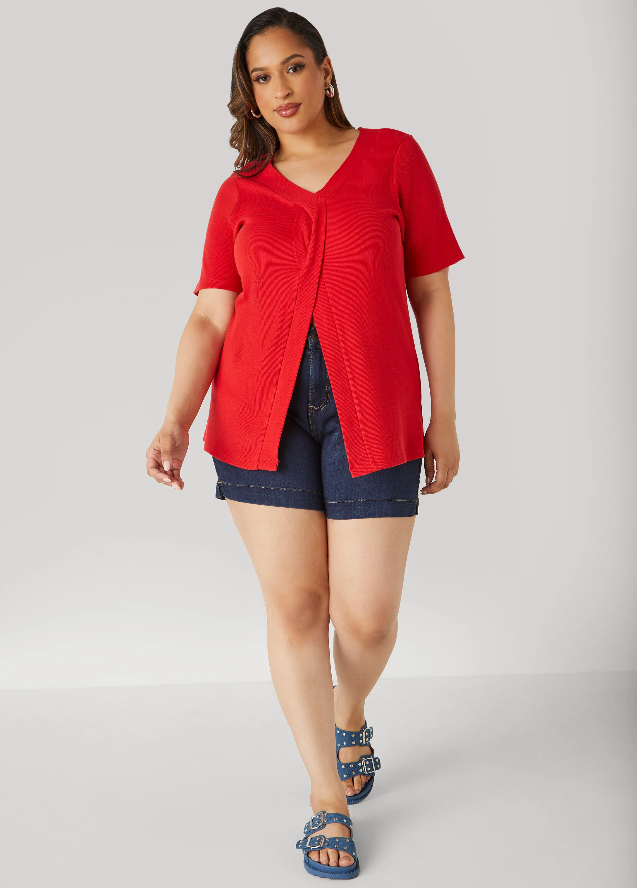 Mid Rise Denim Shorts - Image 12