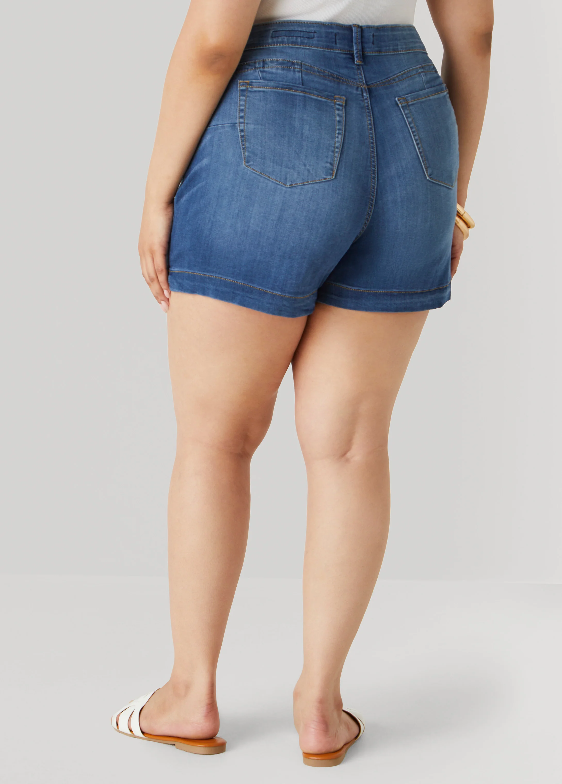 Mid Rise Denim Shorts - Image 8