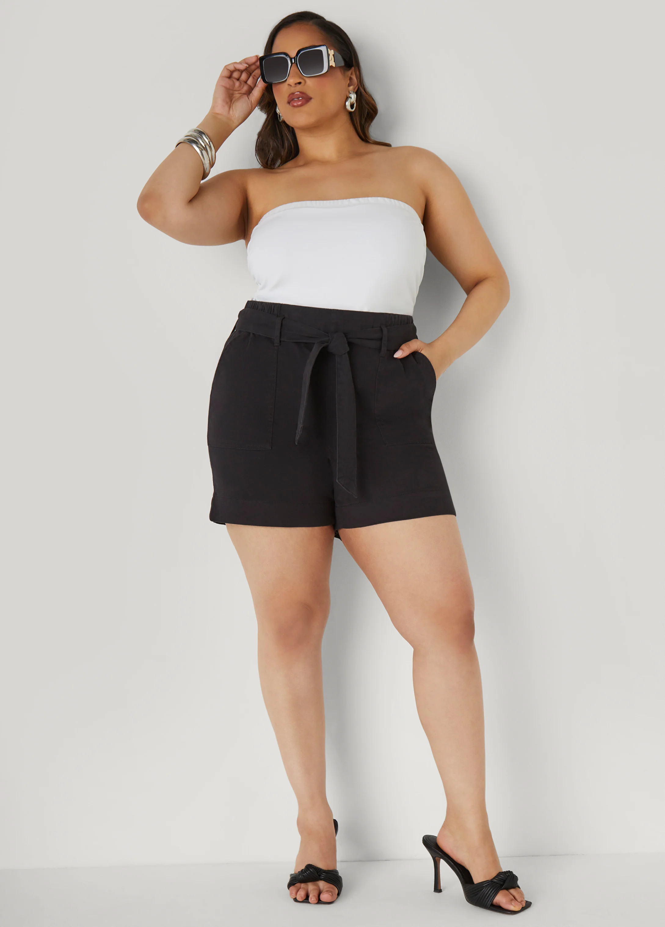 Belted Denim Shorts - Image 3