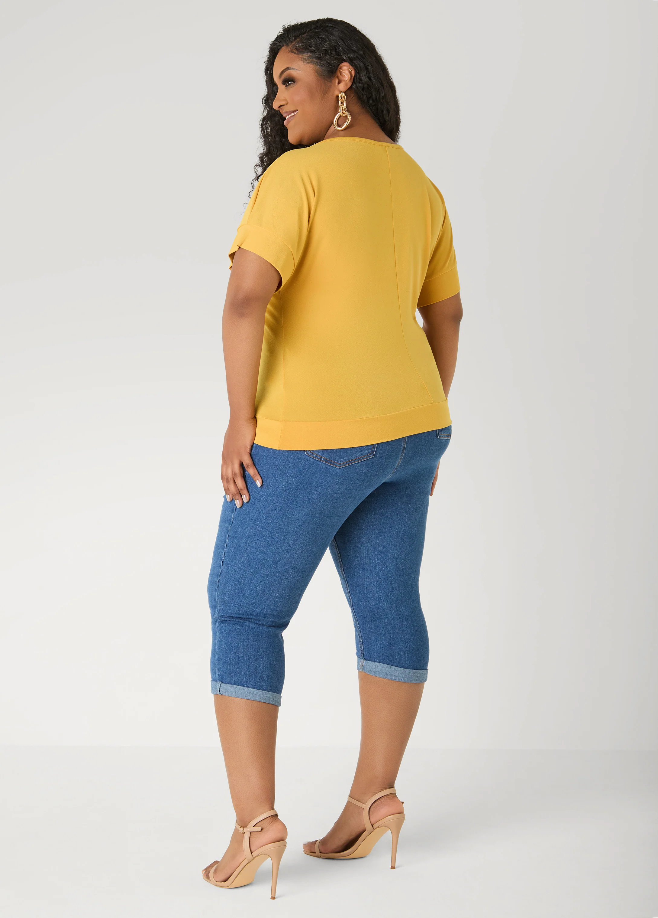 Dolman Sleeved Stretch Crepe Top - Image 2