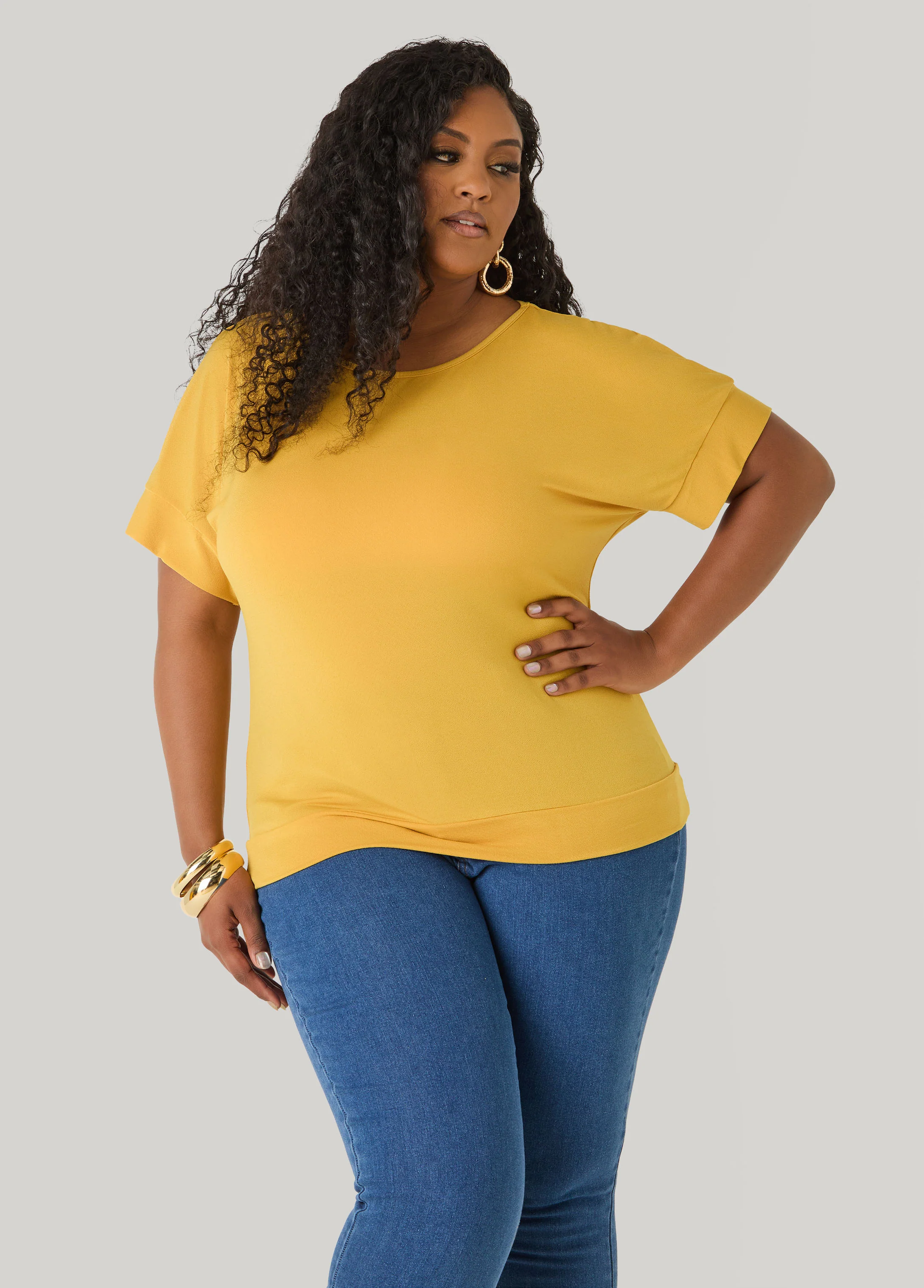 Dolman Sleeved Stretch Crepe Top - Image 4