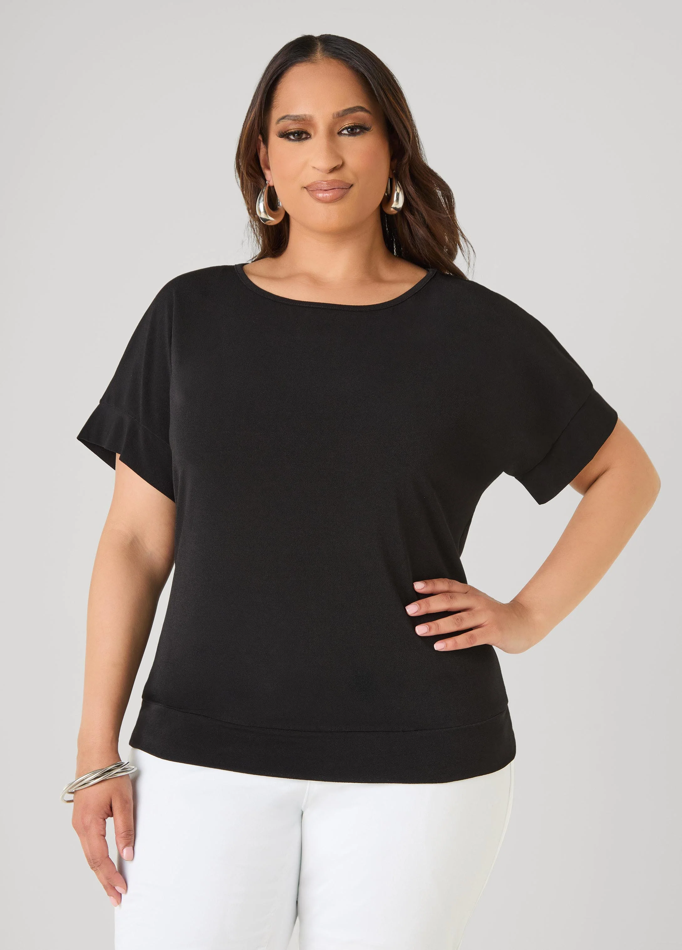 Dolman Sleeved Stretch Crepe Top - Image 5