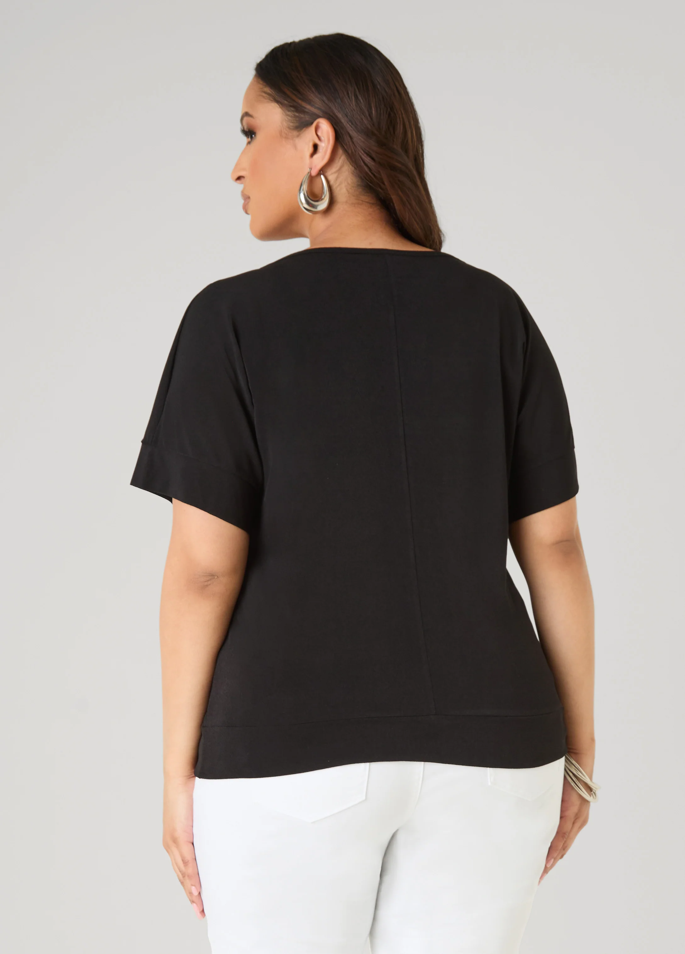 Dolman Sleeved Stretch Crepe Top - Image 6