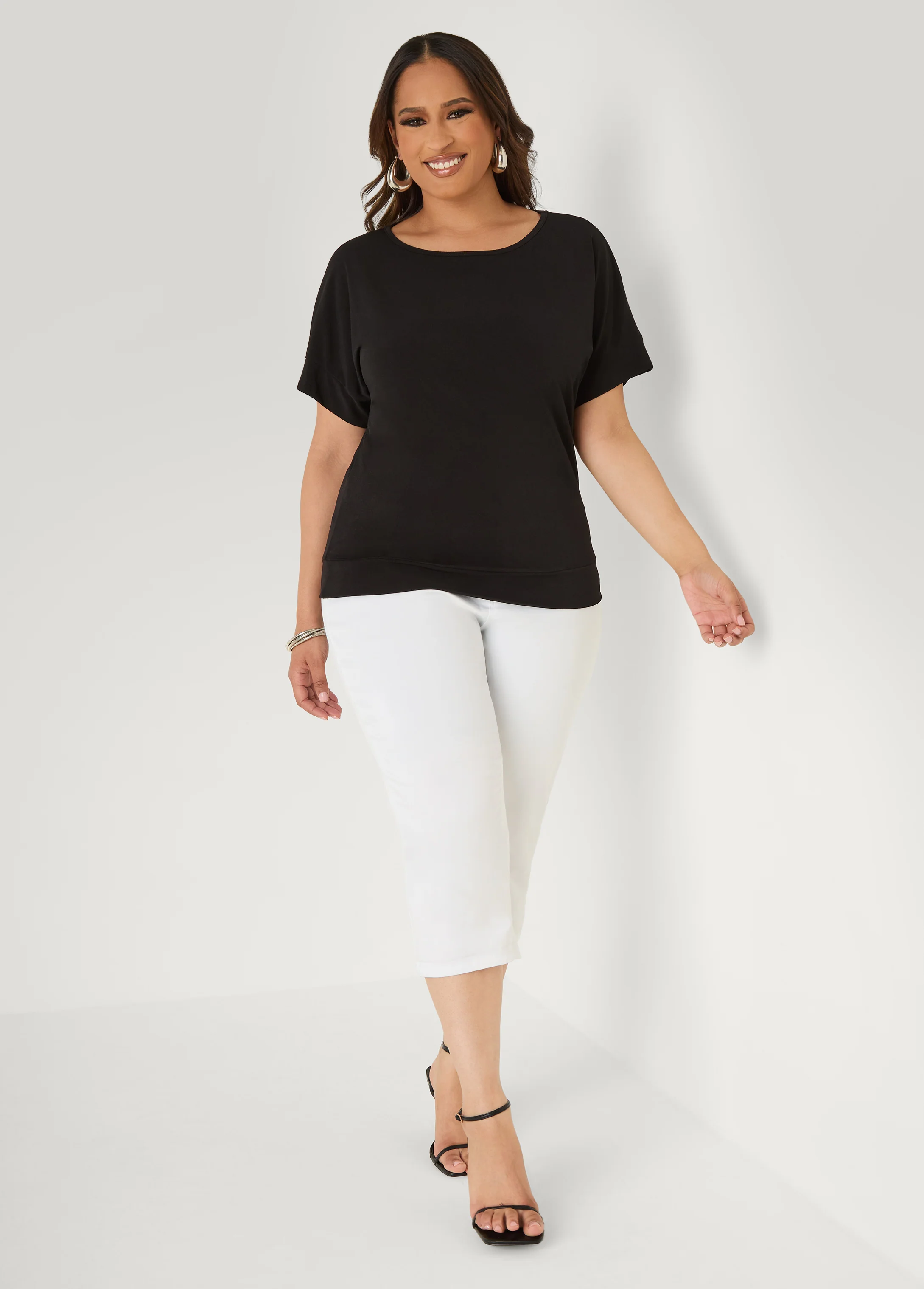 Dolman Sleeved Stretch Crepe Top - Image 7