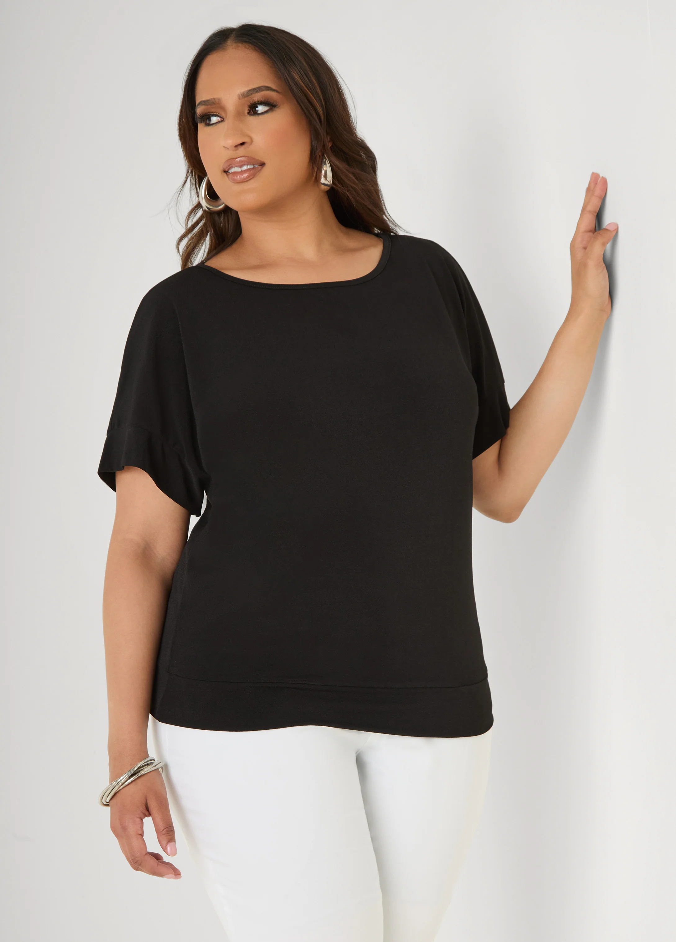 Dolman Sleeved Stretch Crepe Top - Image 8