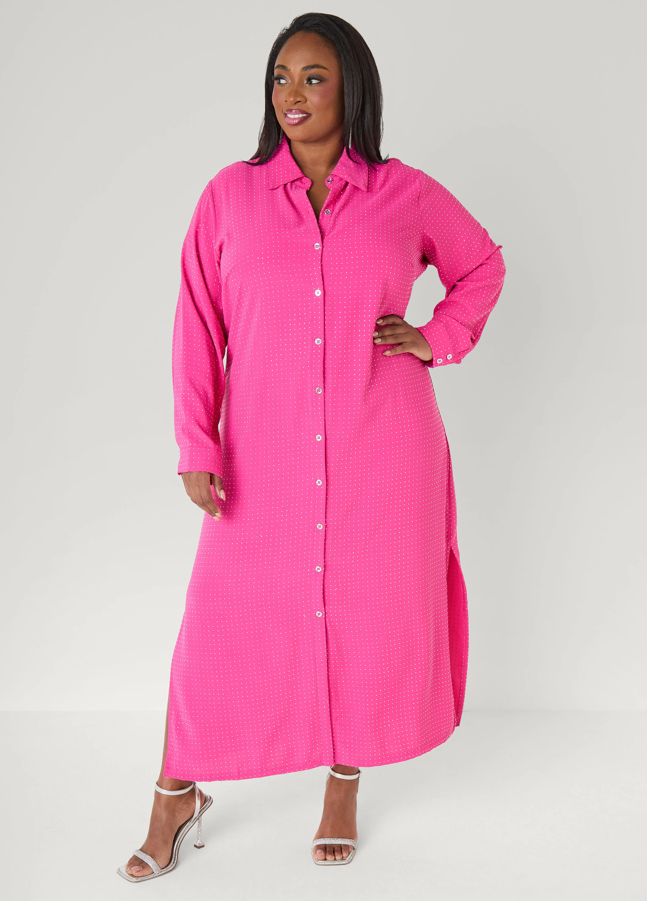 Studded Maxi Shirtdress - Image 5