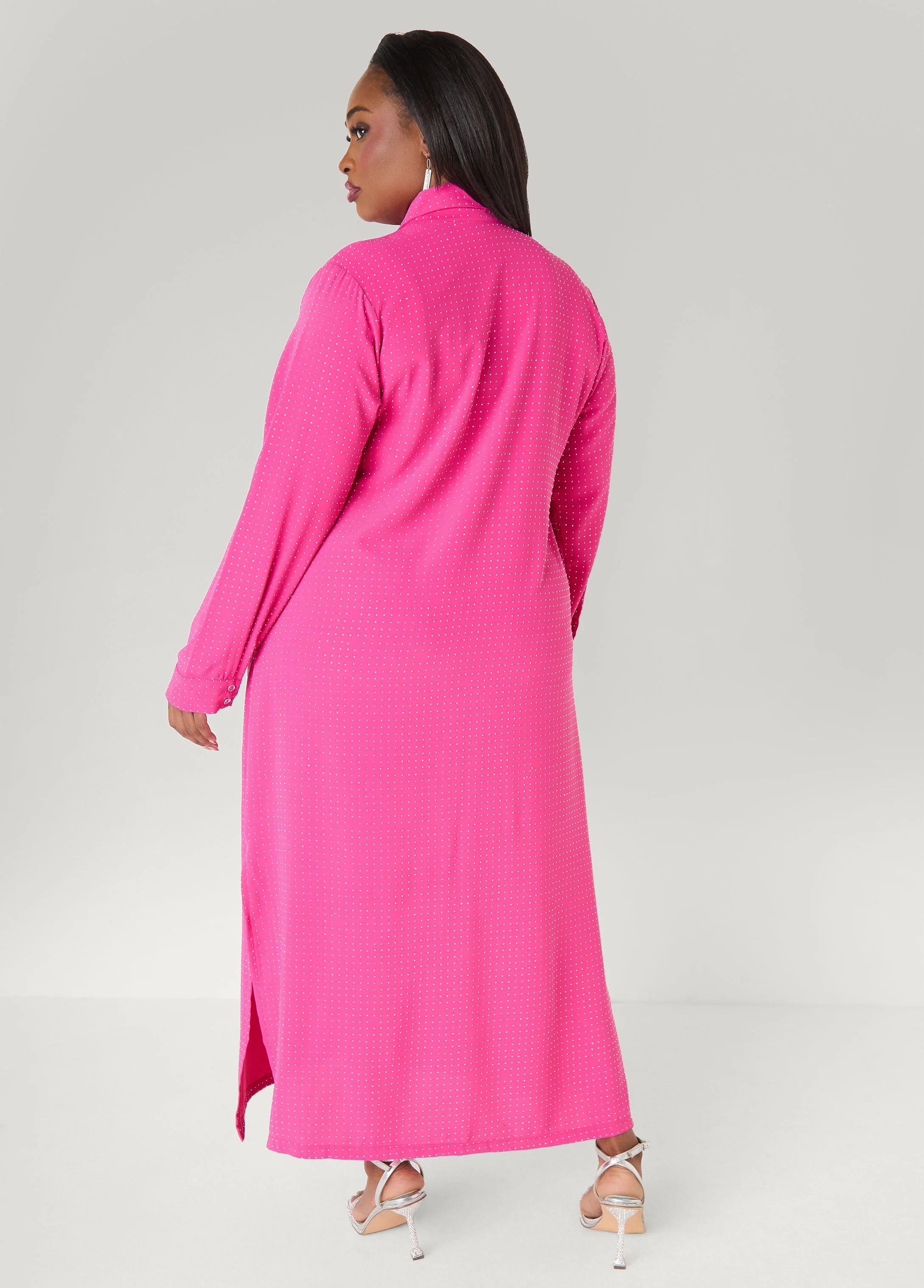 Studded Maxi Shirtdress - Image 6