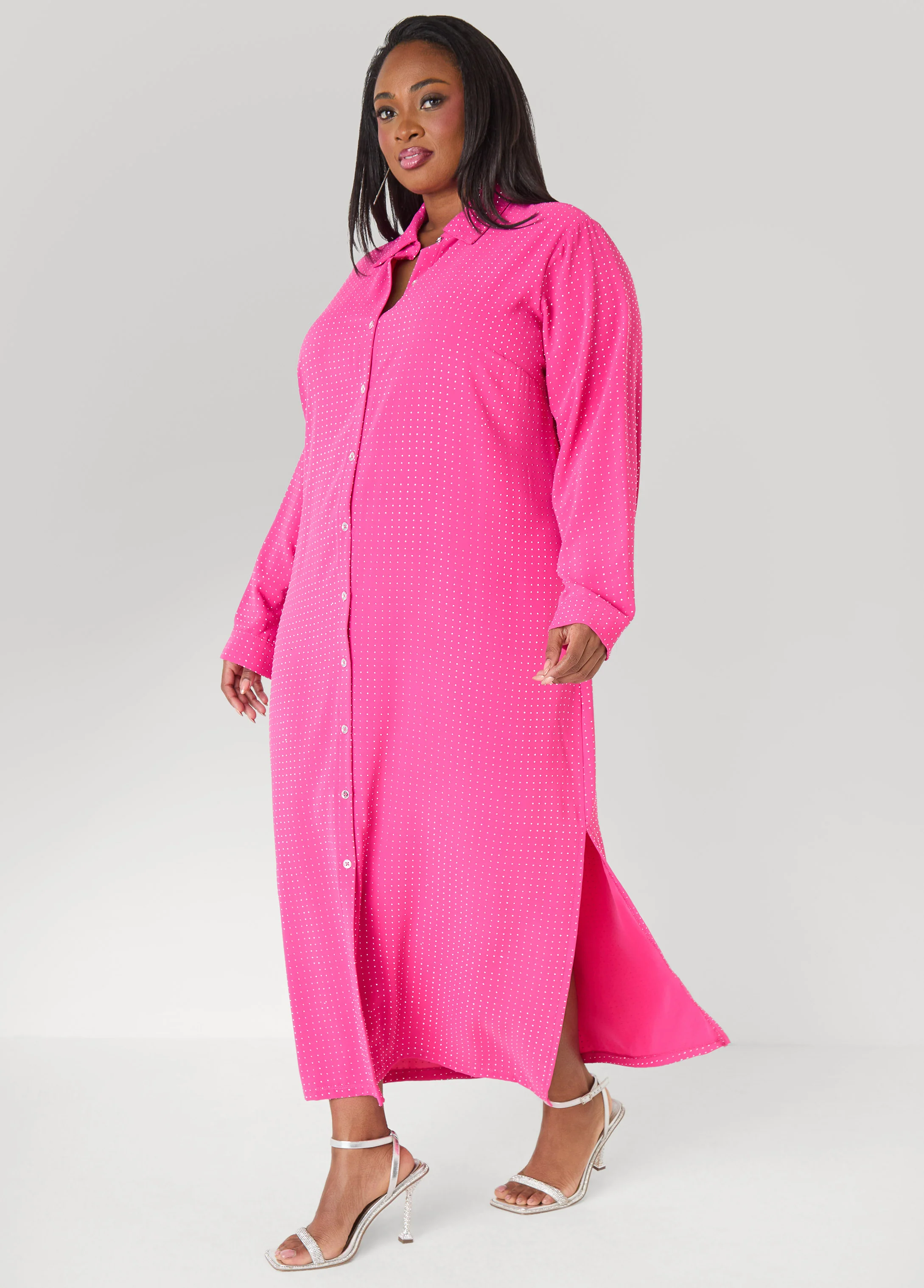 Studded Maxi Shirtdress - Image 7